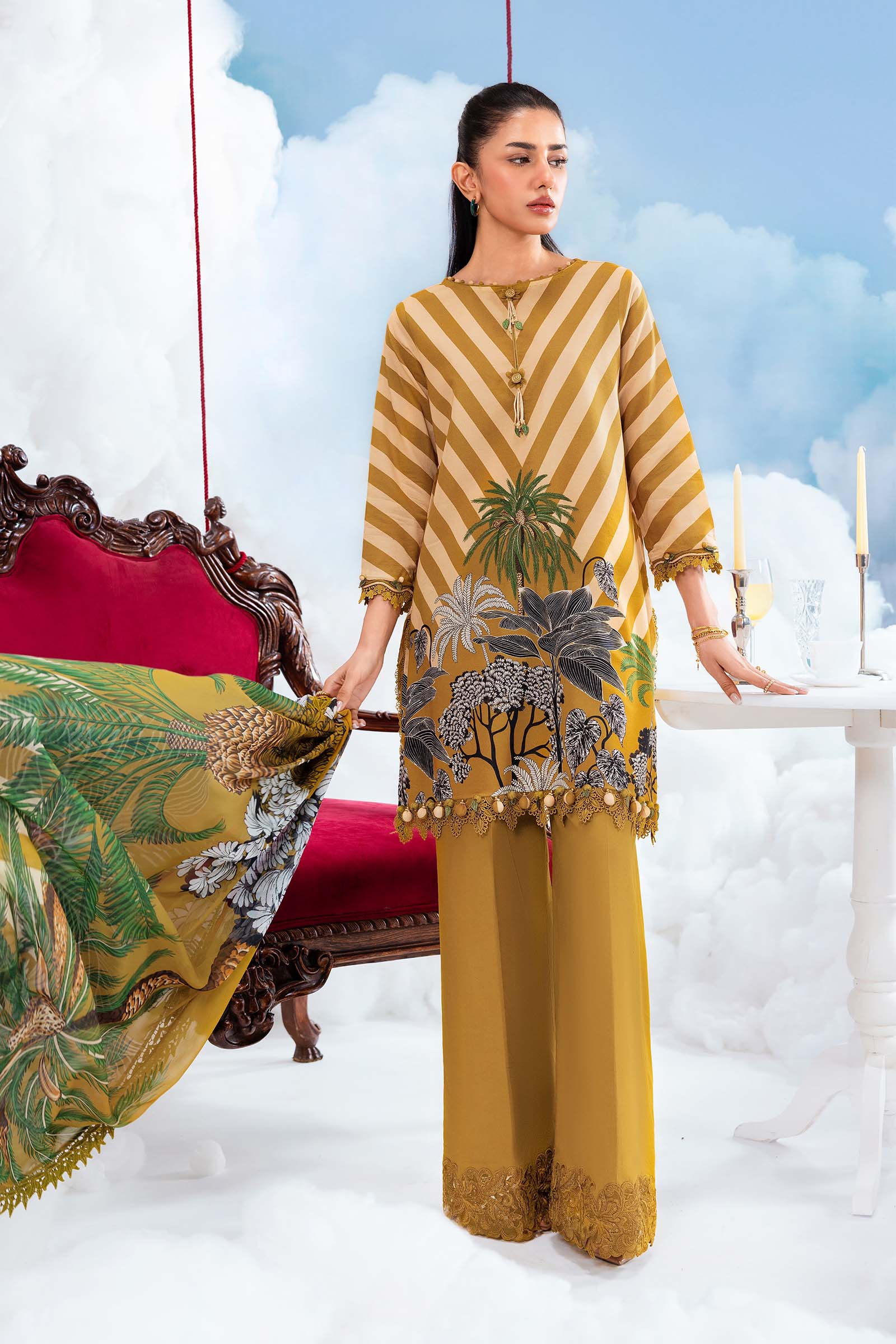 MARIA.B | M.BASICS Dreamscape Lawn Unstitched - 8A - Aarzu