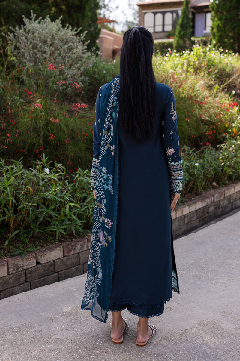 QALAMKAR : QLine Lawn 2025 - Bleu-QM-01 Unstitched