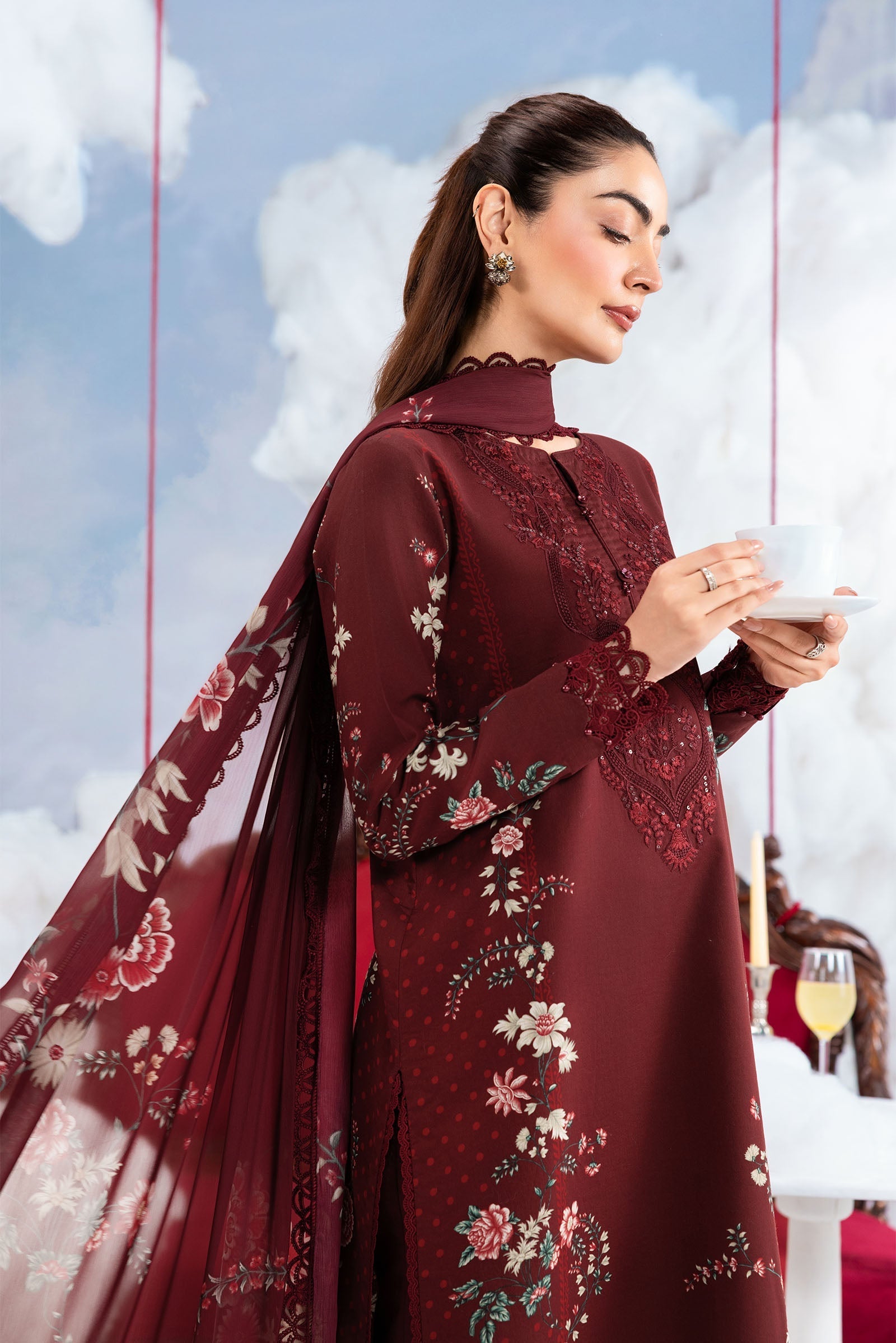 MARIA.B | M.BASICS Dreamscape Lawn Unstitched - 7A - Aarzu