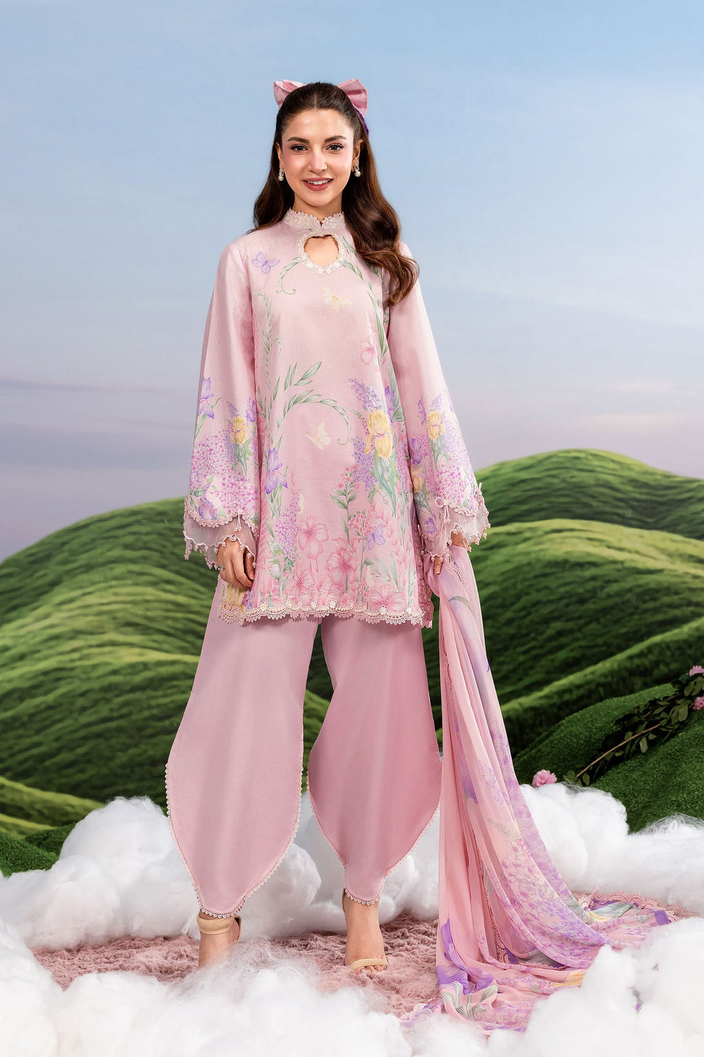 MARIA.B | M.BASICS Dreamscape Lawn Unstitched - 10B - Aarzu