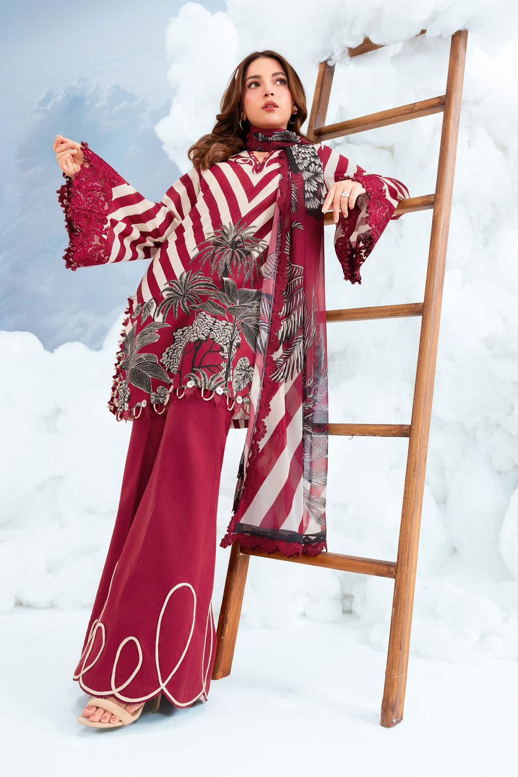 MARIA.B | M.BASICS Dreamscape Lawn Unstitched - 8B - Aarzu