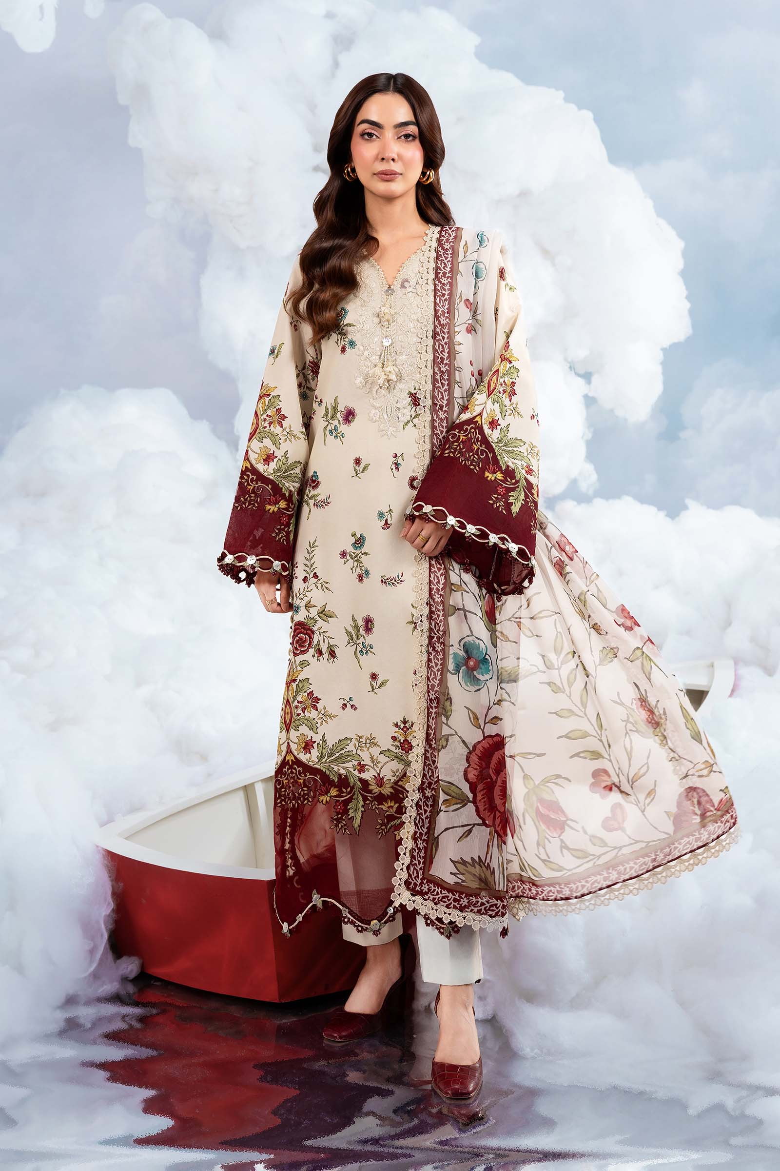 MARIA.B | M.BASICS Dreamscape Lawn Unstitched - 1A - Aarzu