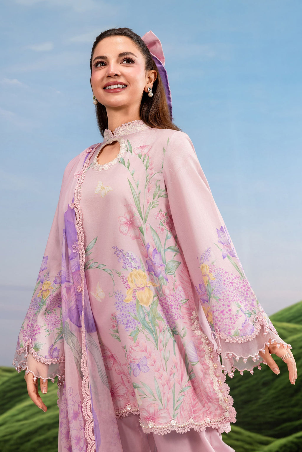 MARIA.B | M.BASICS Dreamscape Lawn Unstitched - 10B - Aarzu