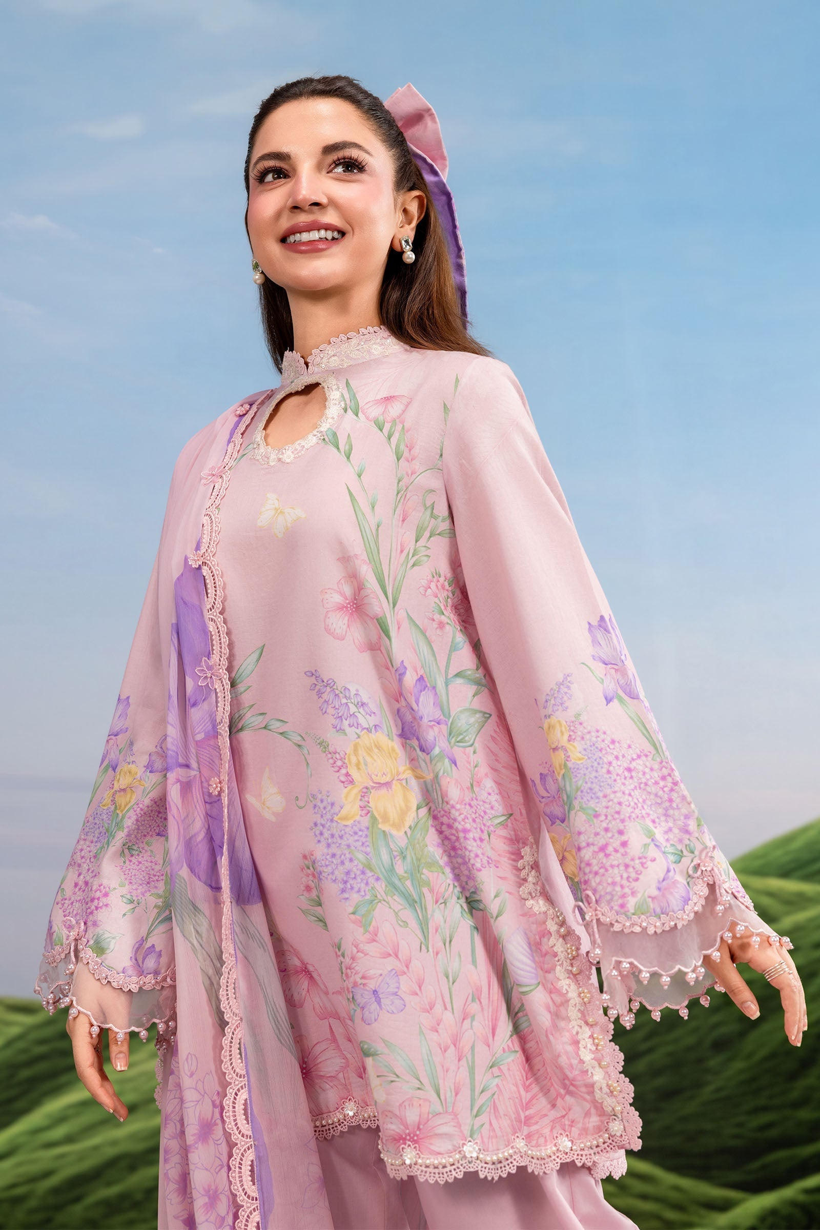 MARIA.B | M.BASICS Dreamscape Lawn Unstitched - 10B - Aarzu