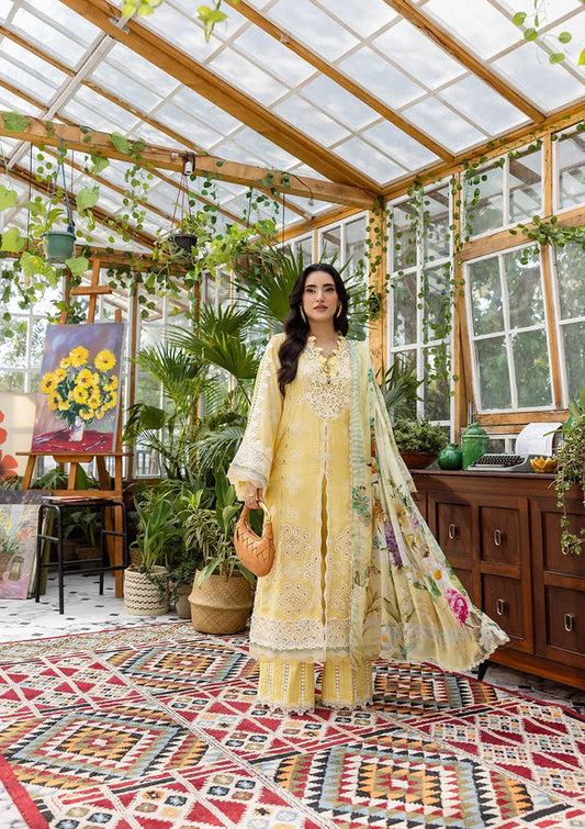 ELAF | E.Craft Luxury Chikankari Lawn 2025 - 2B Butter Bloom