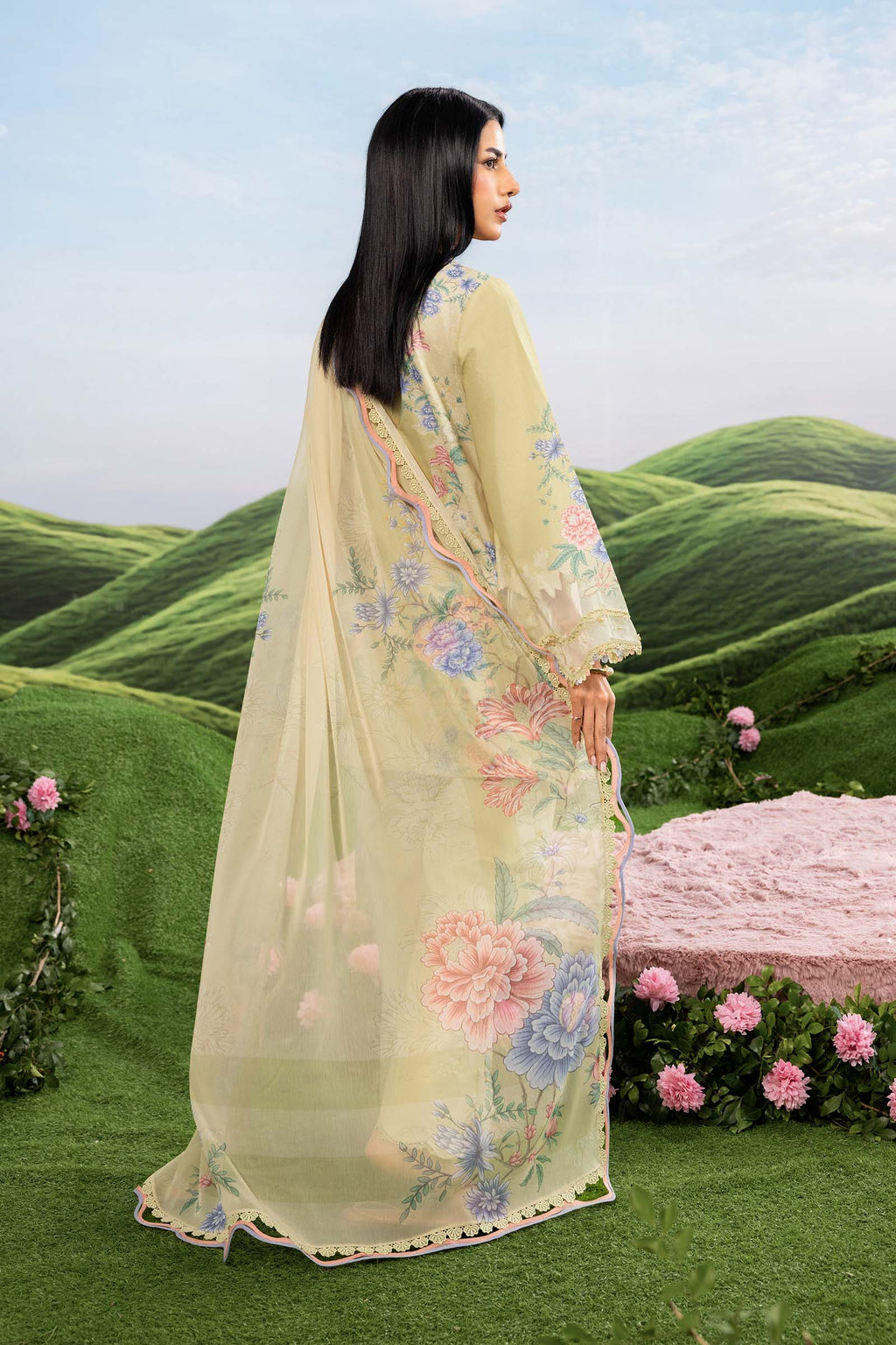 MARIA.B | M.BASICS Dreamscape Lawn Unstitched - 11A - Aarzu