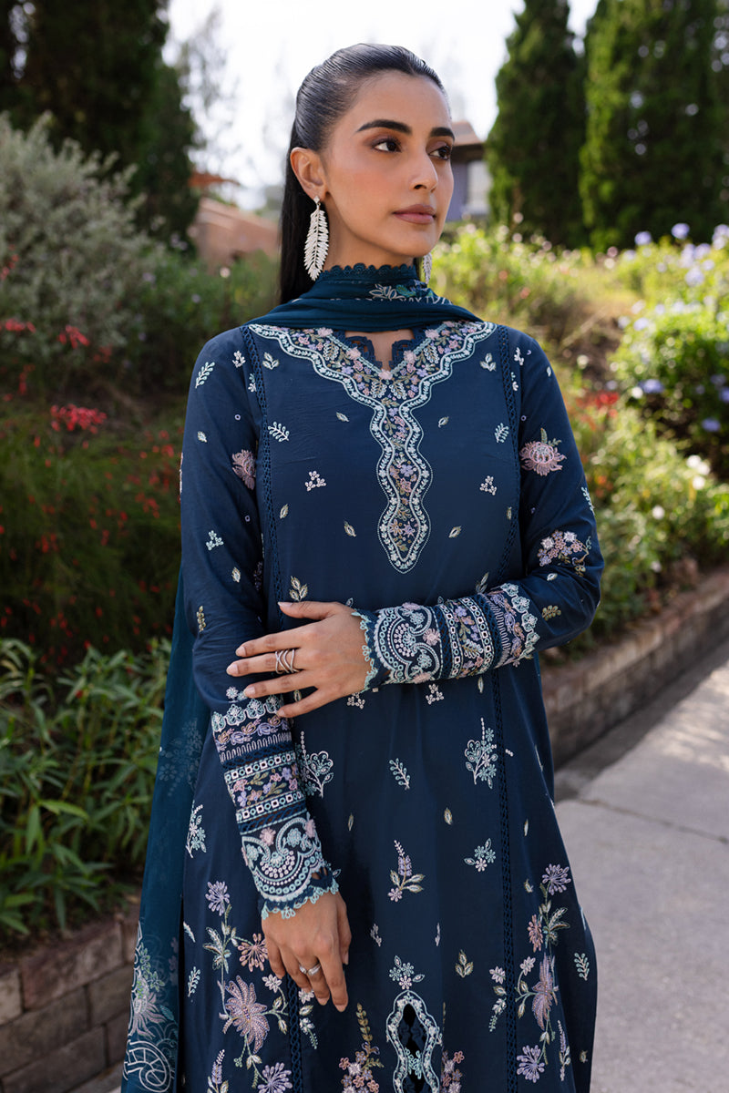 QALAMKAR : QLine Lawn 2025 - Bleu-QM-01 Unstitched