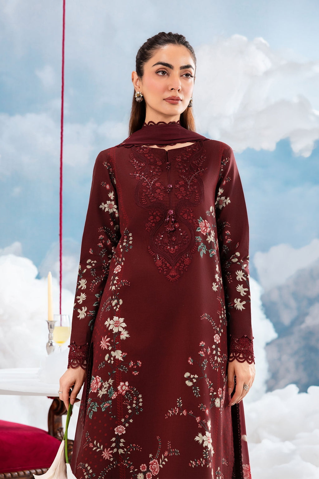 MARIA.B | M.BASICS Dreamscape Lawn Unstitched - 7A - Aarzu