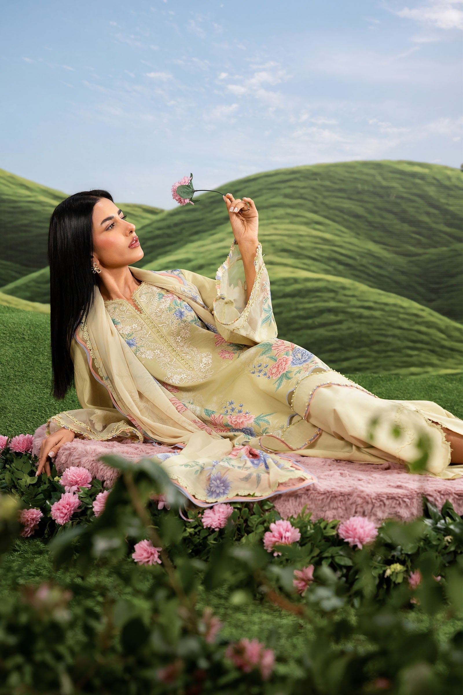 MARIA.B | M.BASICS Dreamscape Lawn Unstitched - 11A - Aarzu