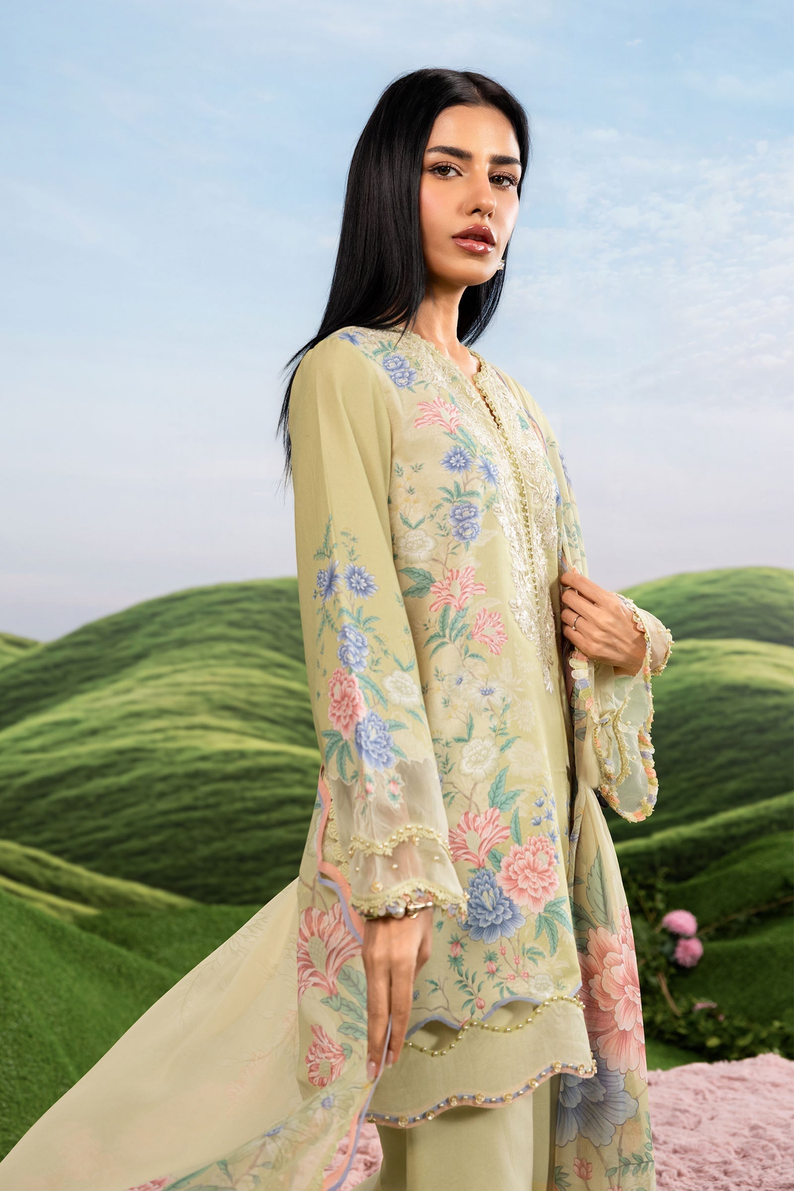 MARIA.B | M.BASICS Dreamscape Lawn Unstitched - 11A - Aarzu