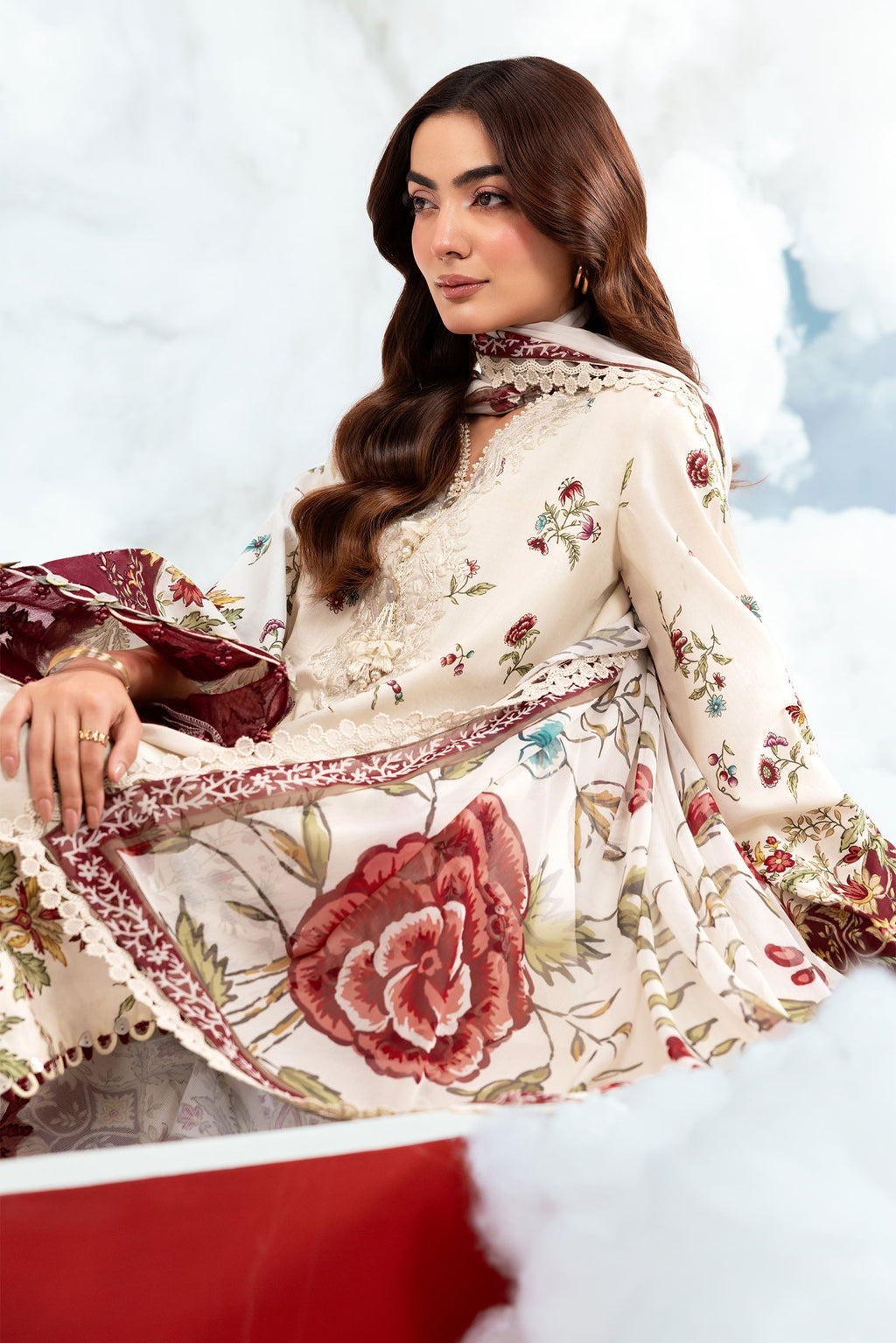 MARIA.B | M.BASICS Dreamscape Lawn Unstitched - 1A - Aarzu