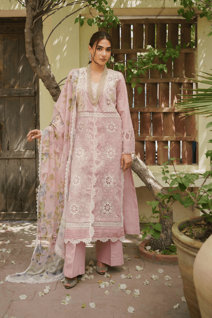 Manara by Maria Pret Wardrobe Embroidered 2 Piece Green Peach Wool Vyne - Winter Collection