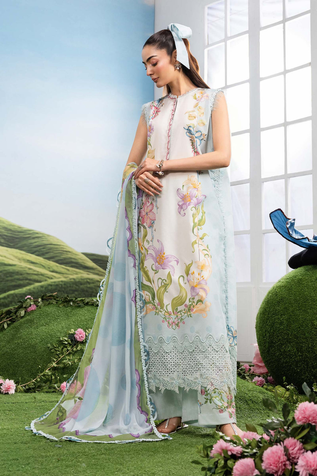 MARIA.B | M.BASICS Dreamscape Lawn Unstitched - 5A - Aarzu