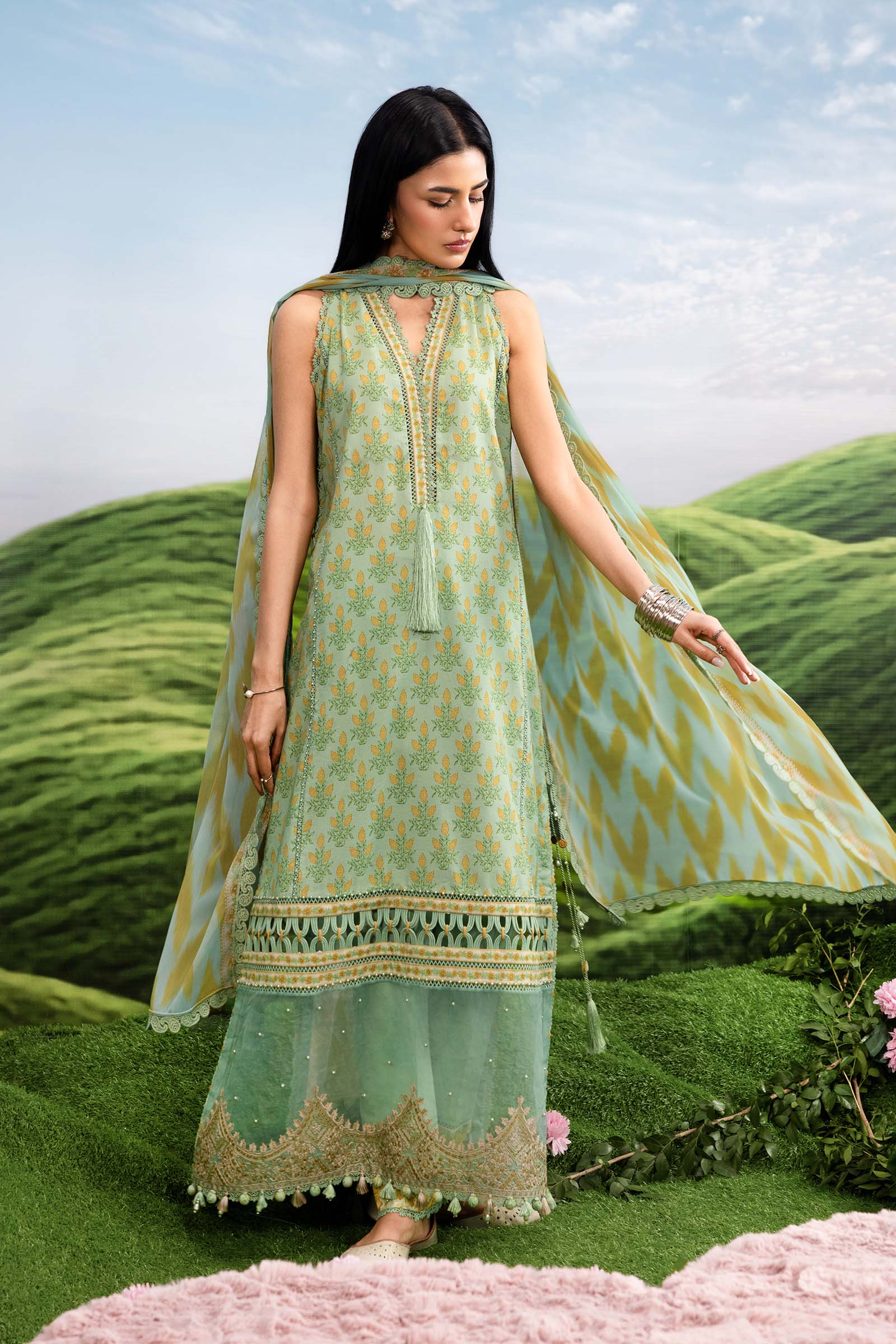 MARIA.B | M.BASICS Dreamscape Lawn Unstitched - 12B - Aarzu