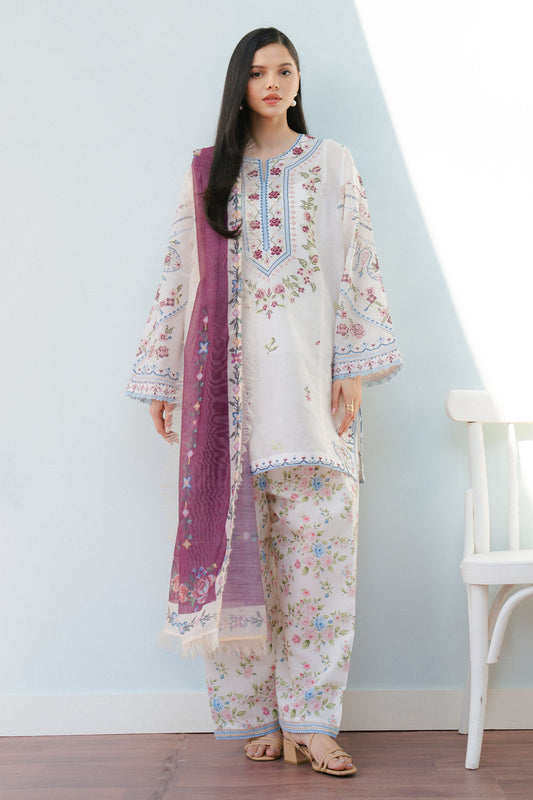 ZARA SHAHJAHAN : COCO Lawn 2025 - Serene-2B