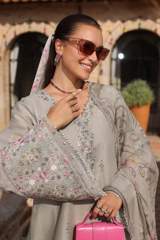 NOOR by Sadia Asad : Luxe Chikankaari 2025-D1-B Unstitched Lawn