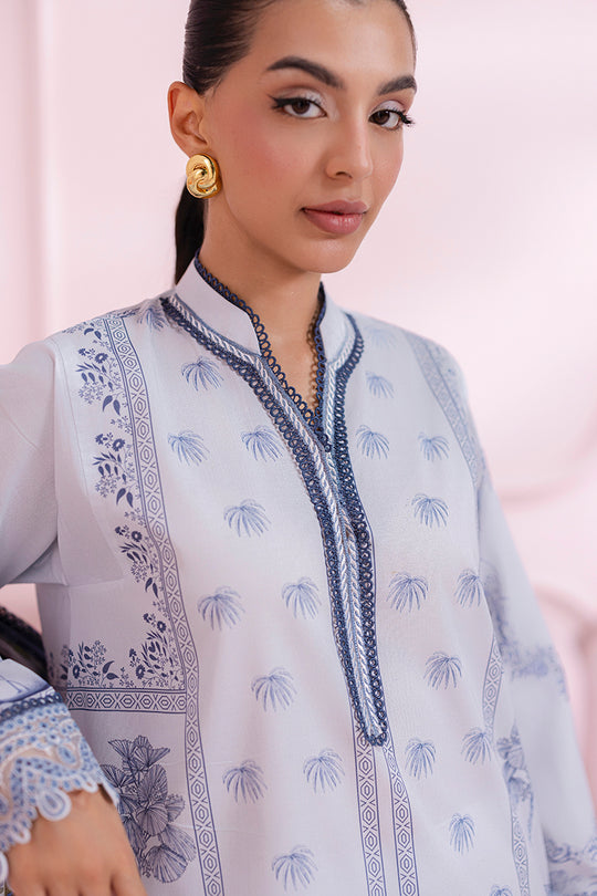 QALAMKAR | QPrints Embroidered Lawn 2025 Unstitched - Sage