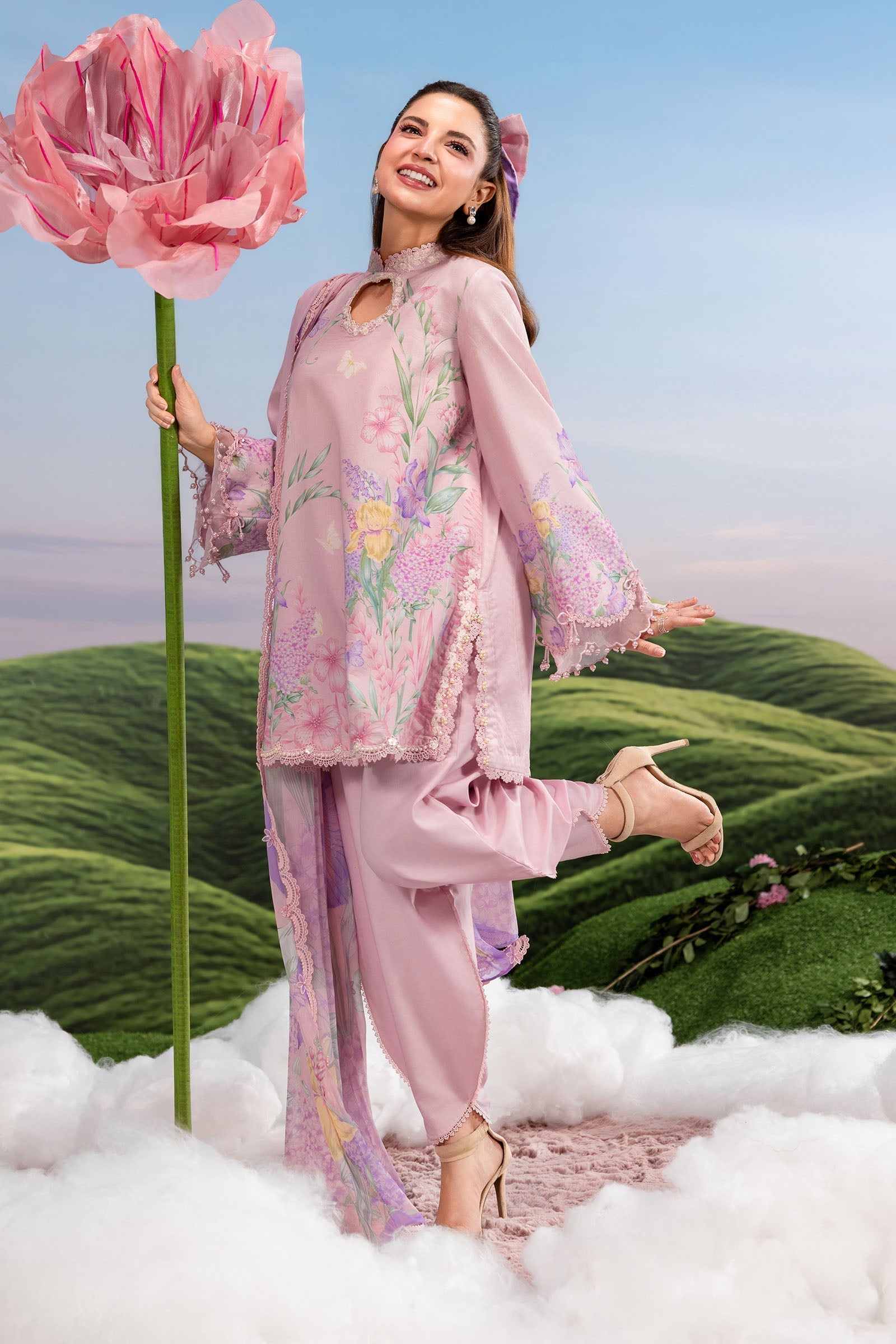 MARIA.B | M.BASICS Dreamscape Lawn Unstitched - 10B - Aarzu