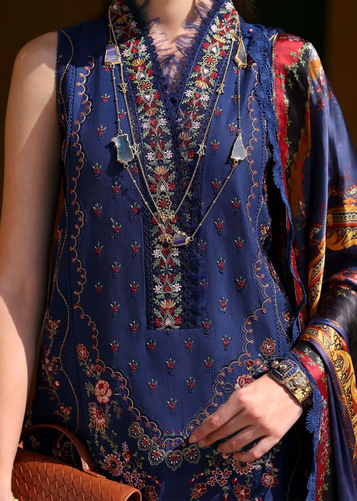 KANWAL MALIK : Elysia Luxury Lawn 2025 Unstitched - Azure