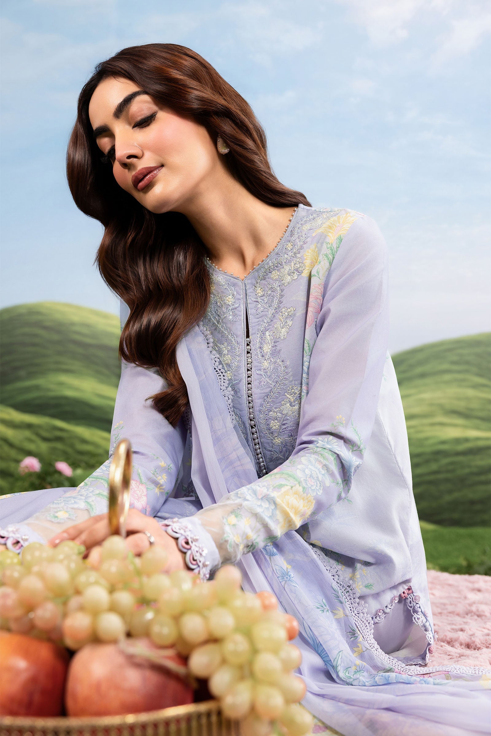 MARIA.B | M.BASICS Dreamscape Lawn Unstitched - 11B - Aarzu