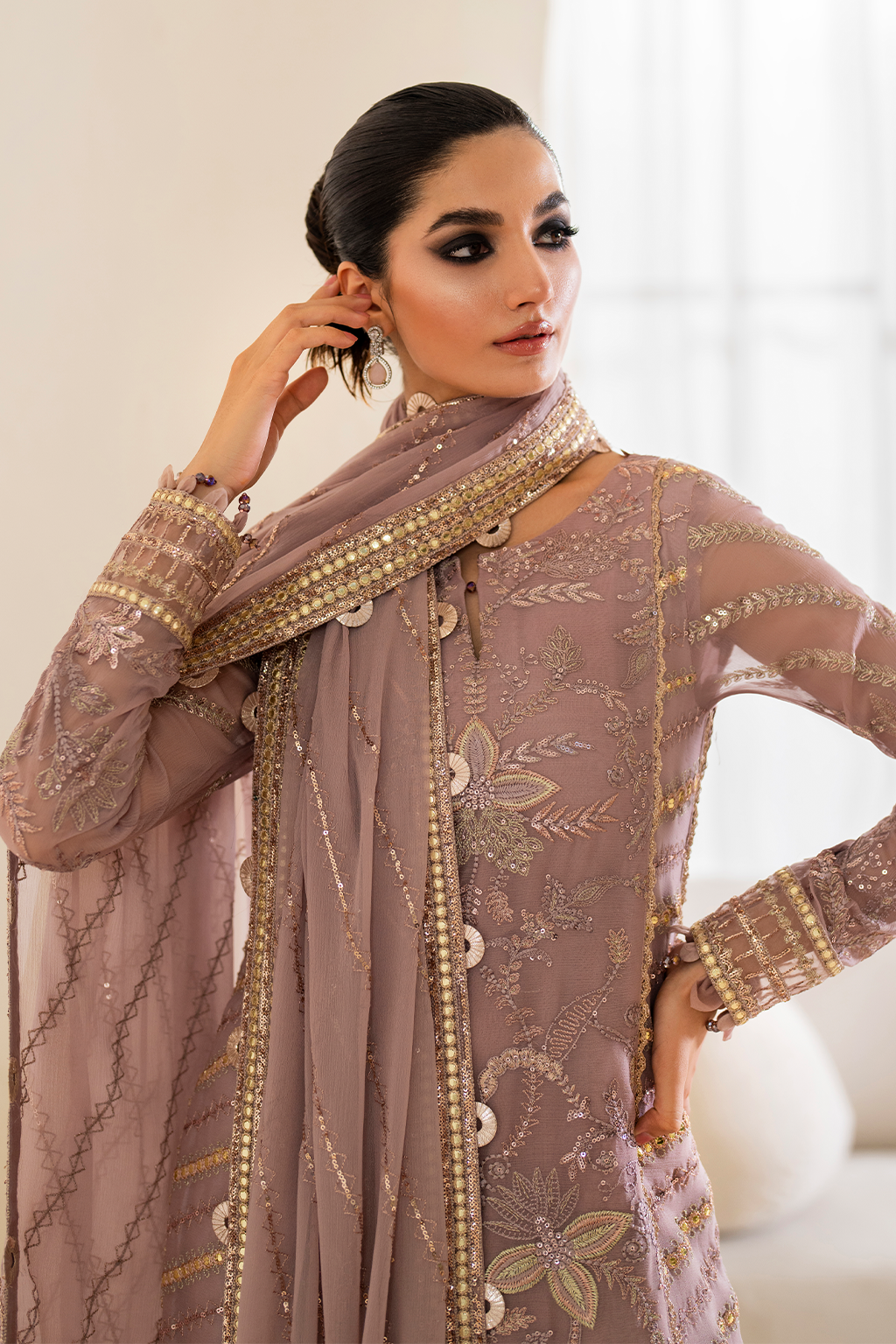 IZNIK | Chinon Chiffon '24 | CC-48 Embroidered Chiffon Unstitched