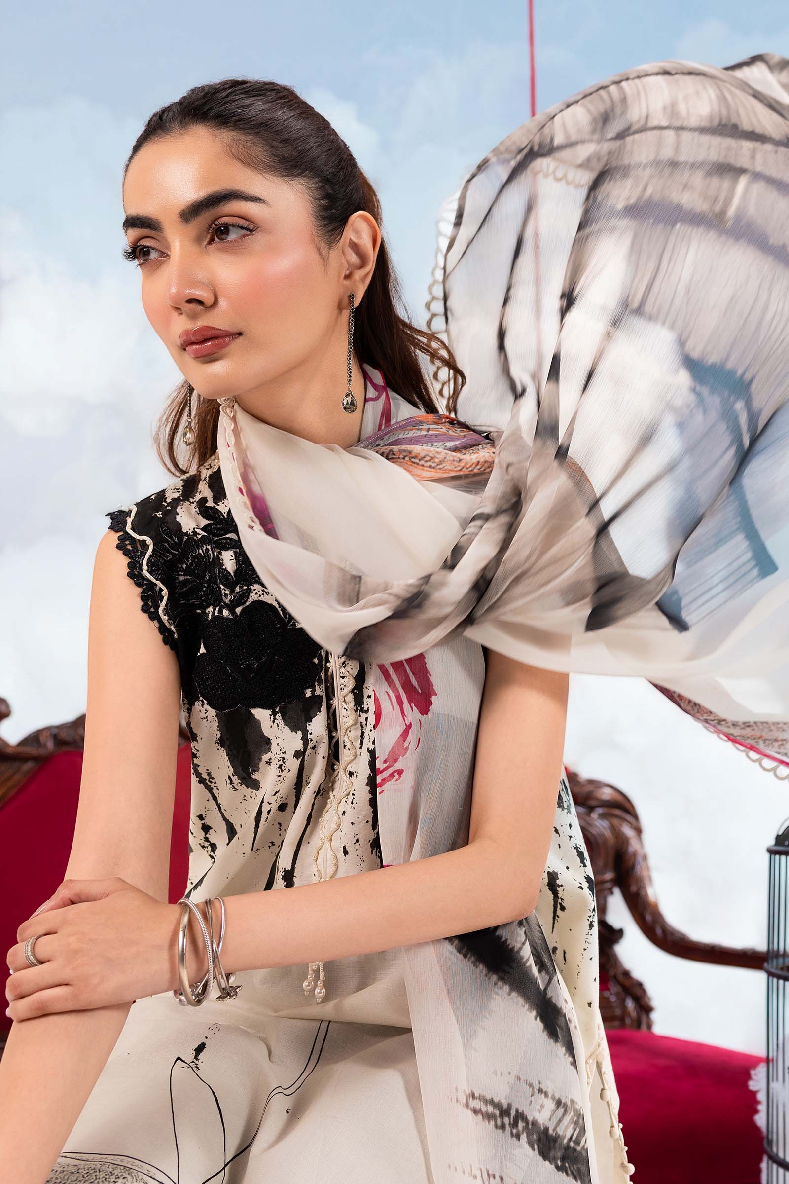 MARIA.B | M.BASICS Dreamscape Lawn Unstitched - 6B - Aarzu