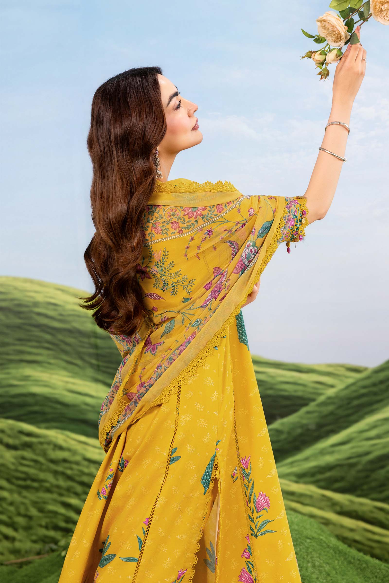 MARIA.B | M.BASICS Dreamscape Lawn Unstitched - 3A - Aarzu