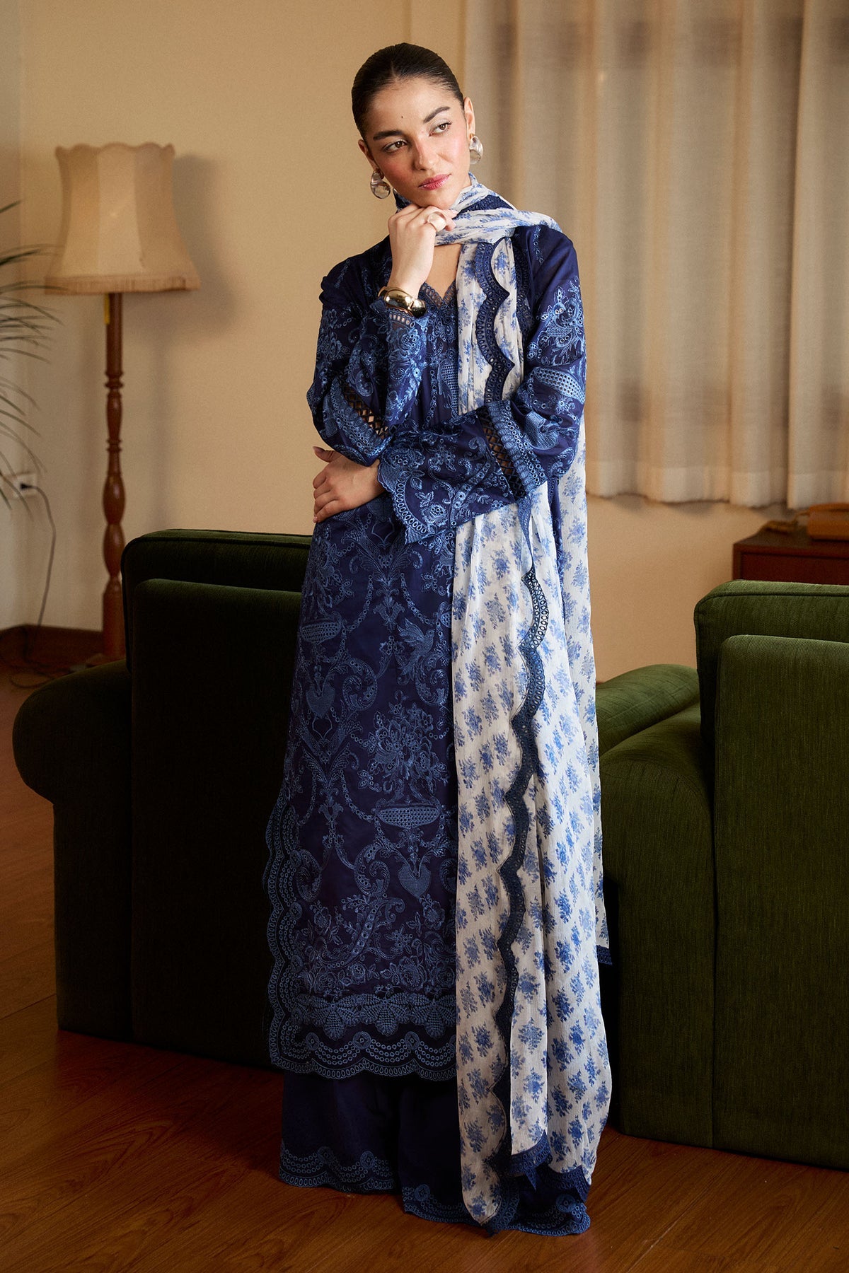 ZARA SHAHJAHAN | Satori Luxury Lawn 2025 - Sei-9B Unstitched - Aarzu