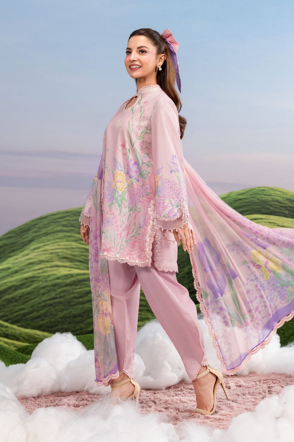 MARIA.B | M.BASICS Dreamscape Lawn Unstitched - 10B - Aarzu