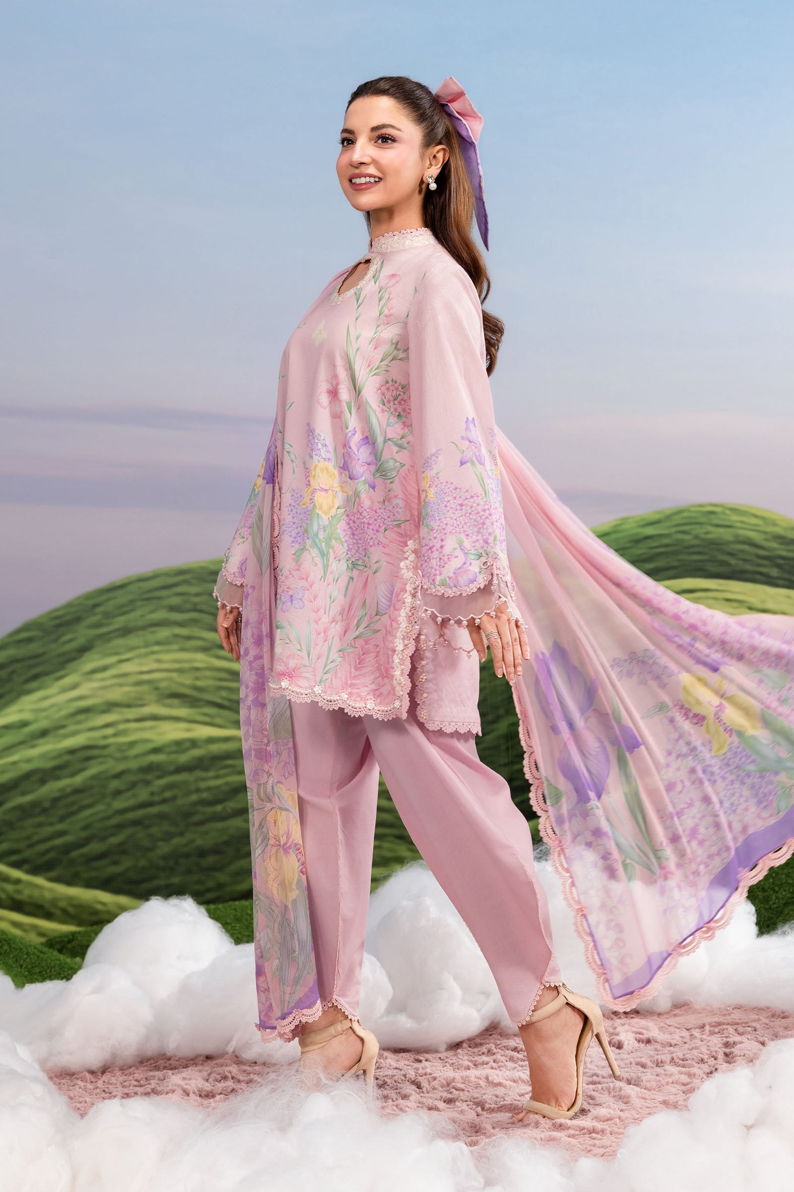 MARIA.B | M.BASICS Dreamscape Lawn Unstitched - 10B - Aarzu