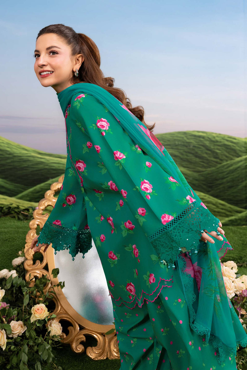 MARIA.B | M.BASICS Dreamscape Lawn Unstitched - 9A - Aarzu