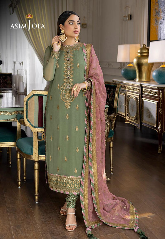 ASIM JOFA | Zari Sitara | AJJM-19 Embroidered Chiffon Unstitched