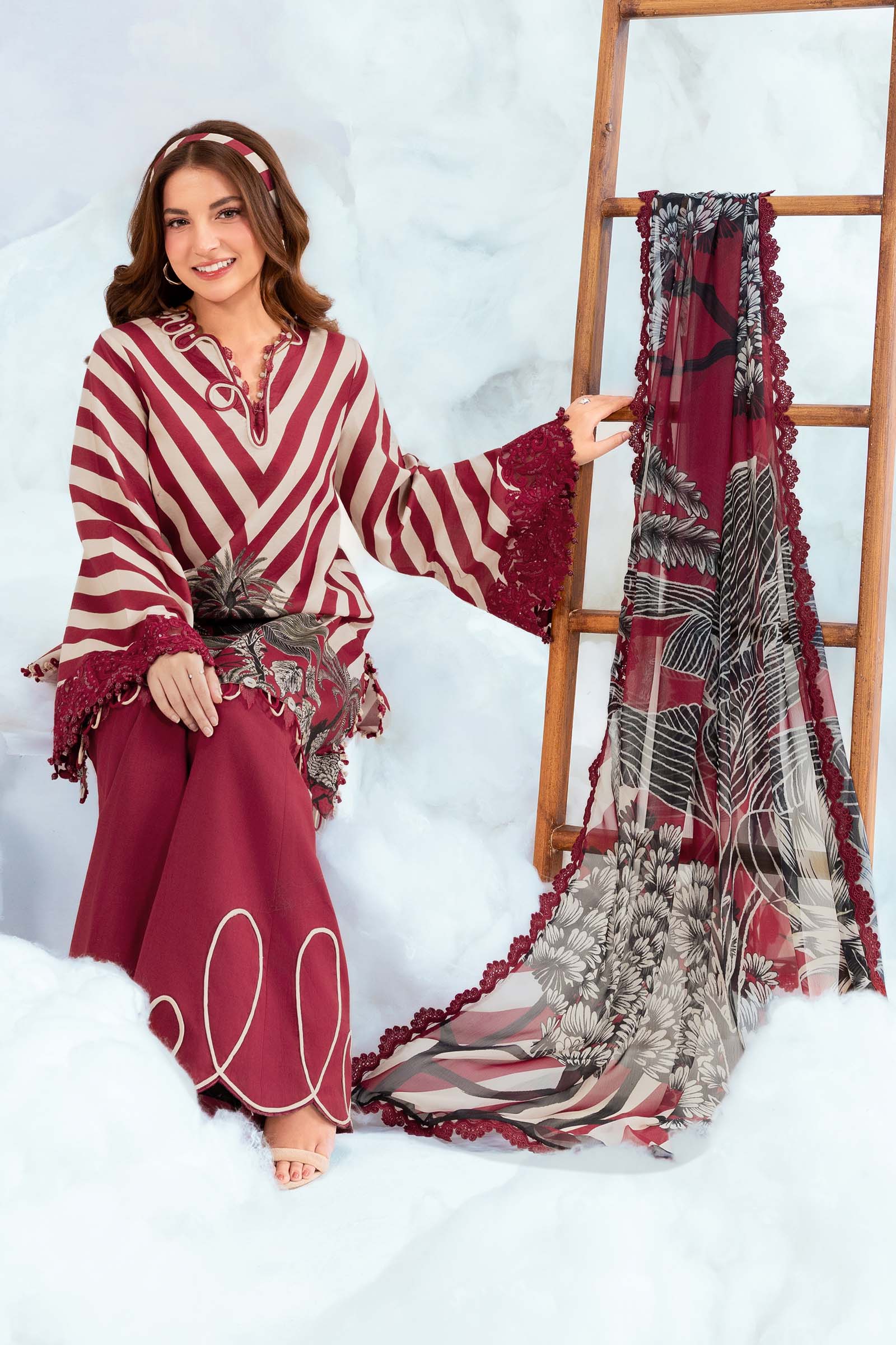 MARIA.B | M.BASICS Dreamscape Lawn Unstitched - 8B - Aarzu