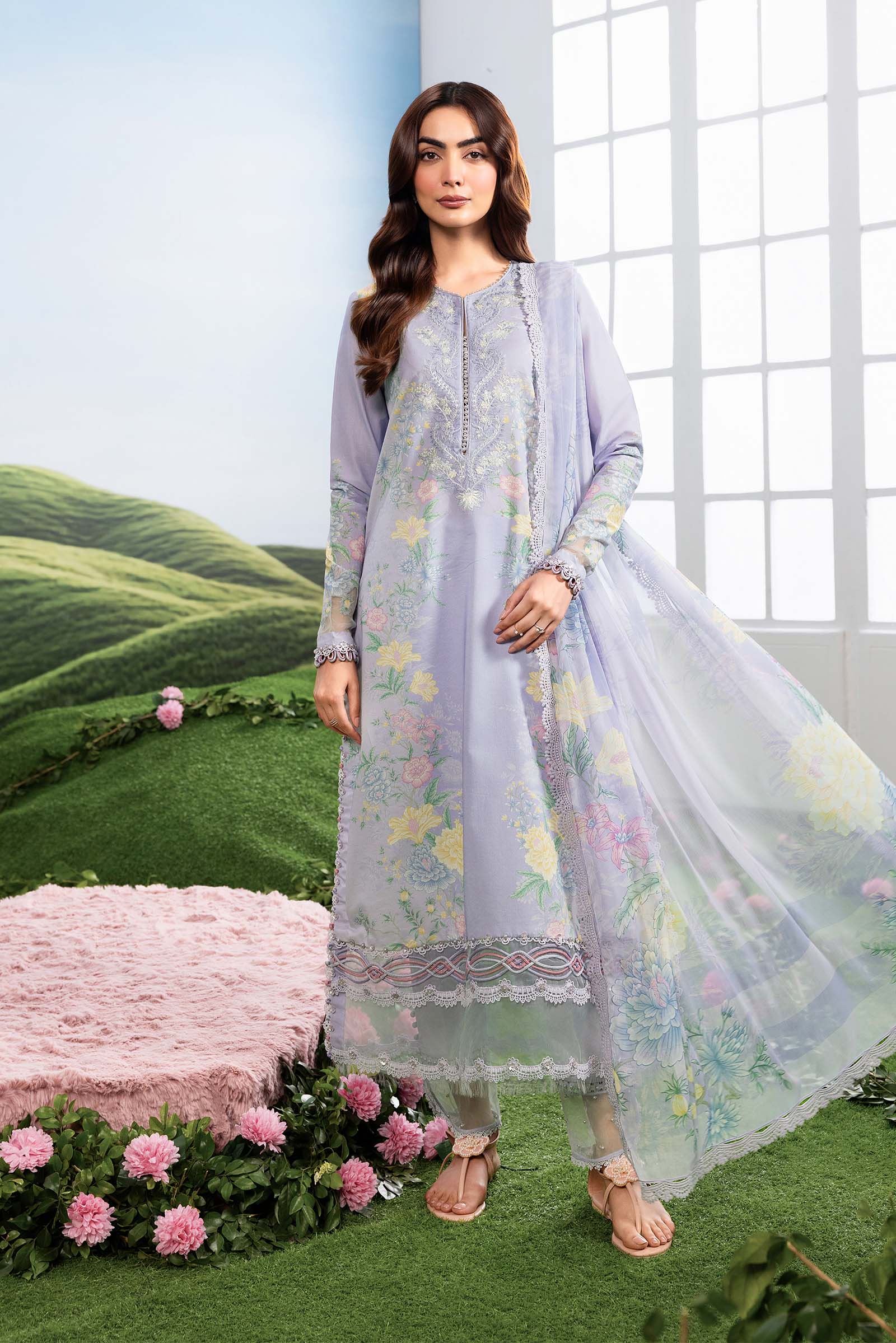 MARIA.B | M.BASICS Dreamscape Lawn Unstitched - 11B - Aarzu