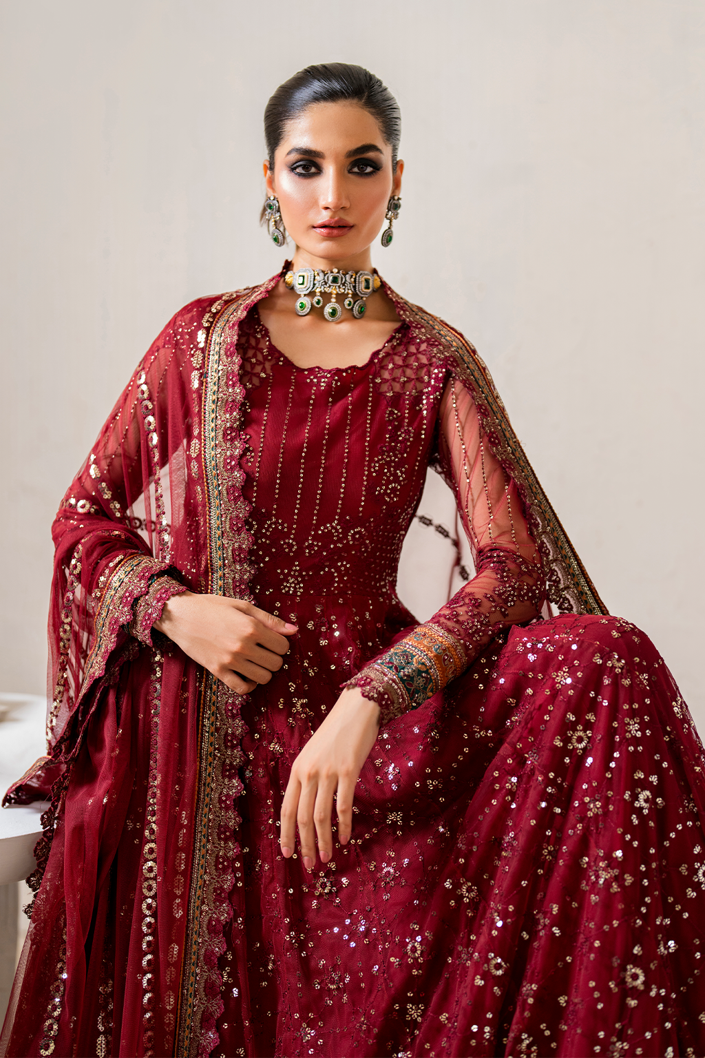 IZNIK | Chinon Chiffon '24 | CC-49 Embroidered Net Unstitched