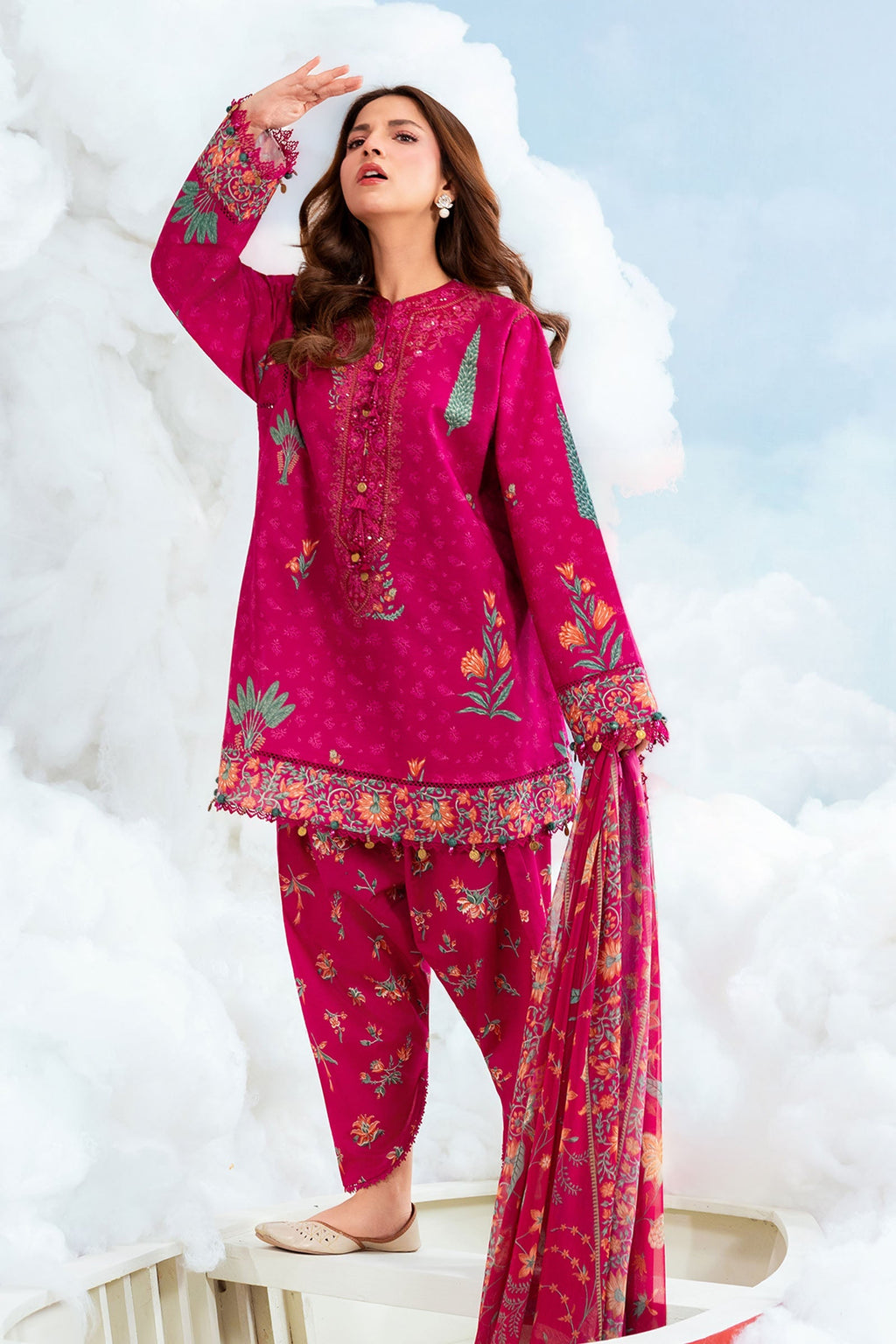 MARIA.B | M.BASICS Dreamscape Lawn Unstitched - 3B - Aarzu