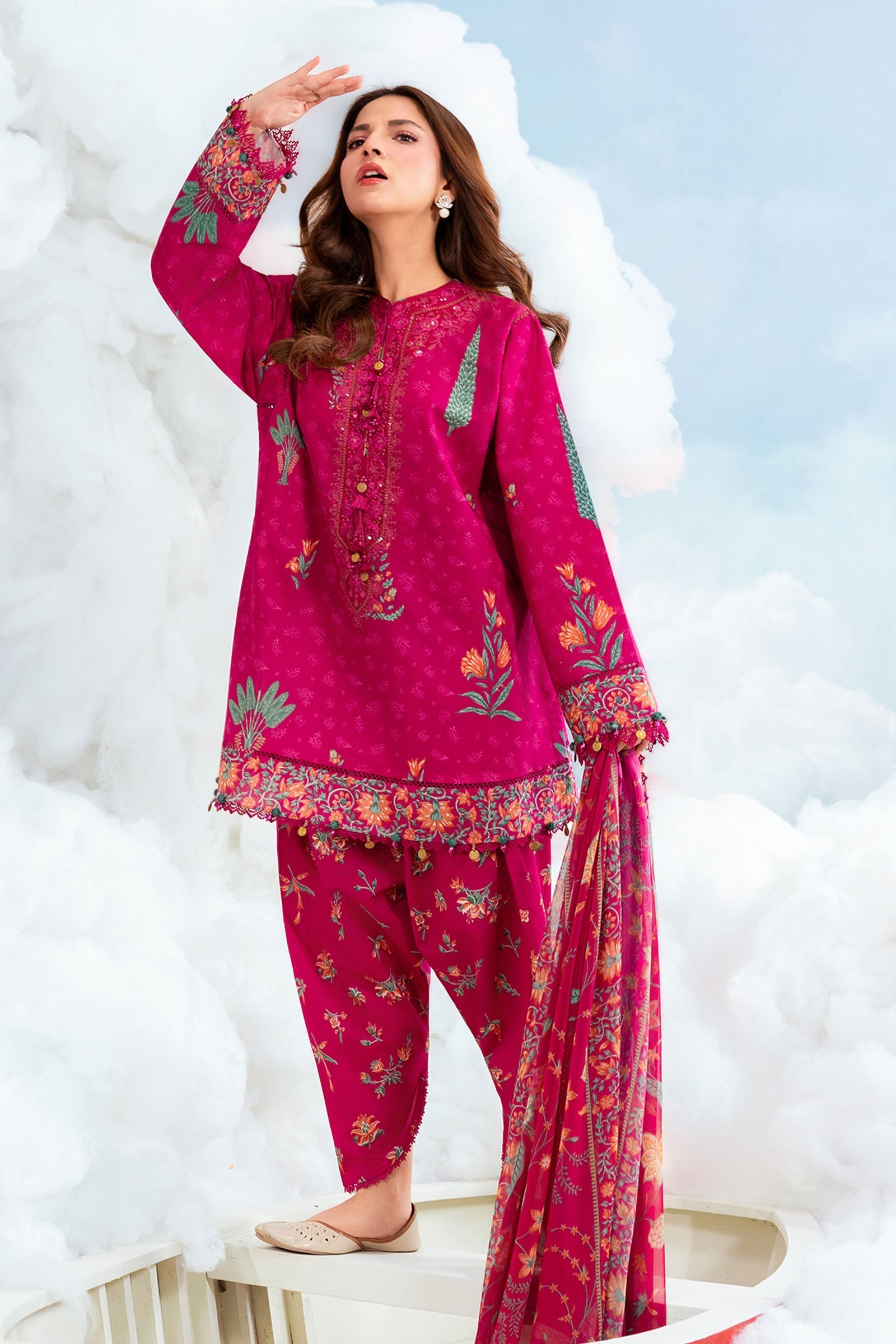 MARIA.B | M.BASICS Dreamscape Lawn Unstitched - 3B - Aarzu