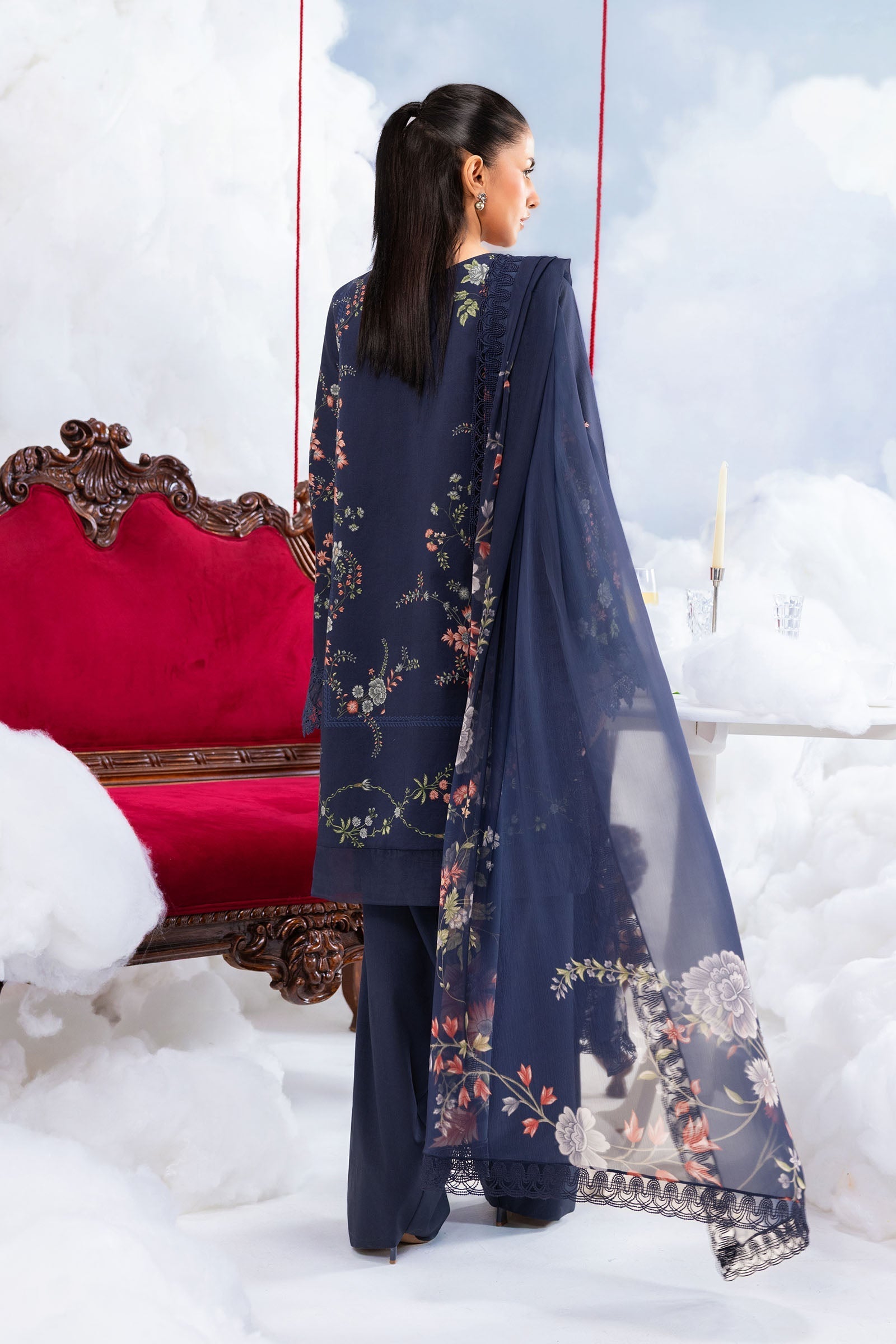 MARIA.B | M.BASICS Dreamscape Lawn Unstitched - 7B - Aarzu