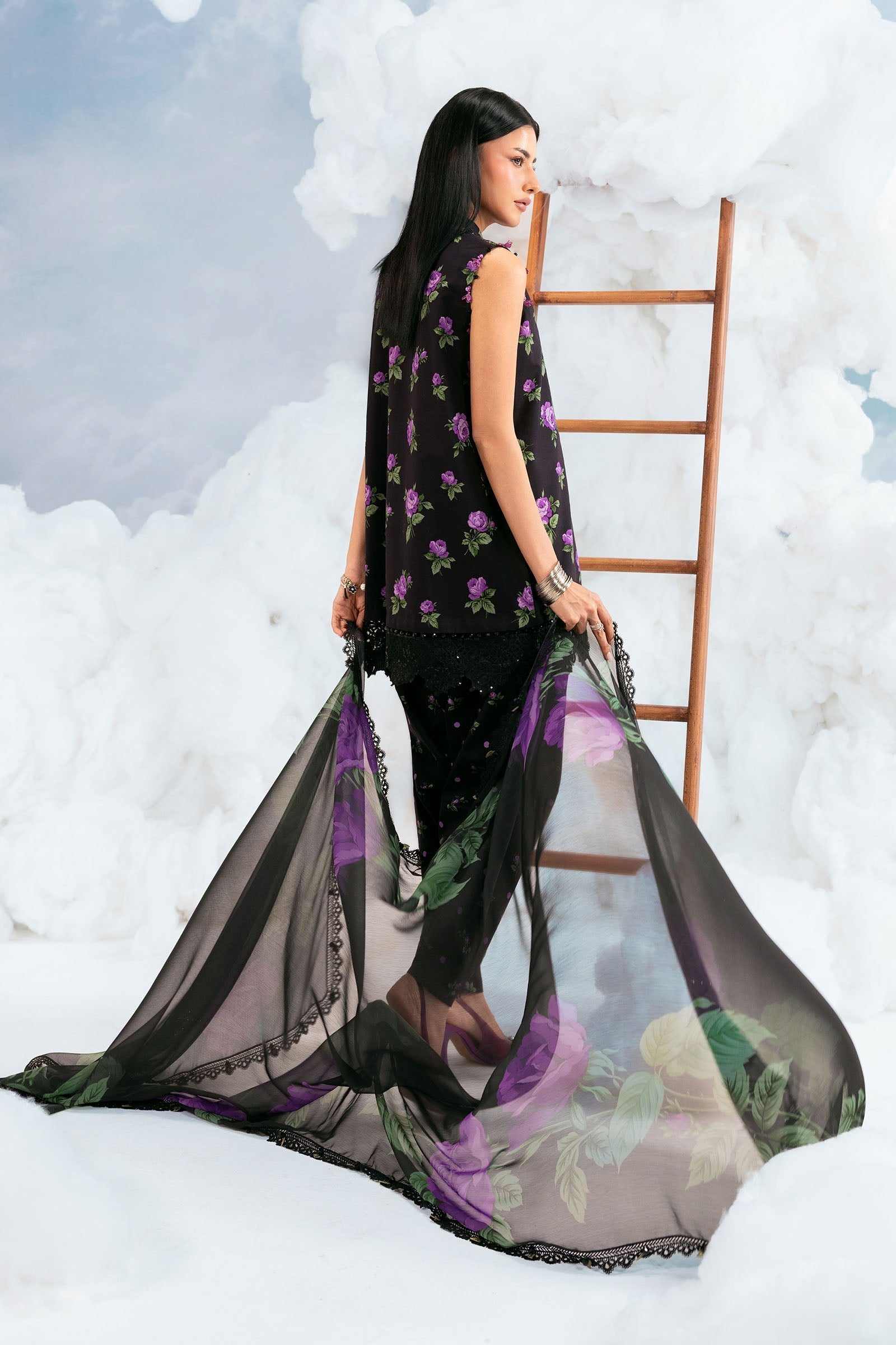 MARIA.B | M.BASICS Dreamscape Lawn Unstitched - 9B - Aarzu