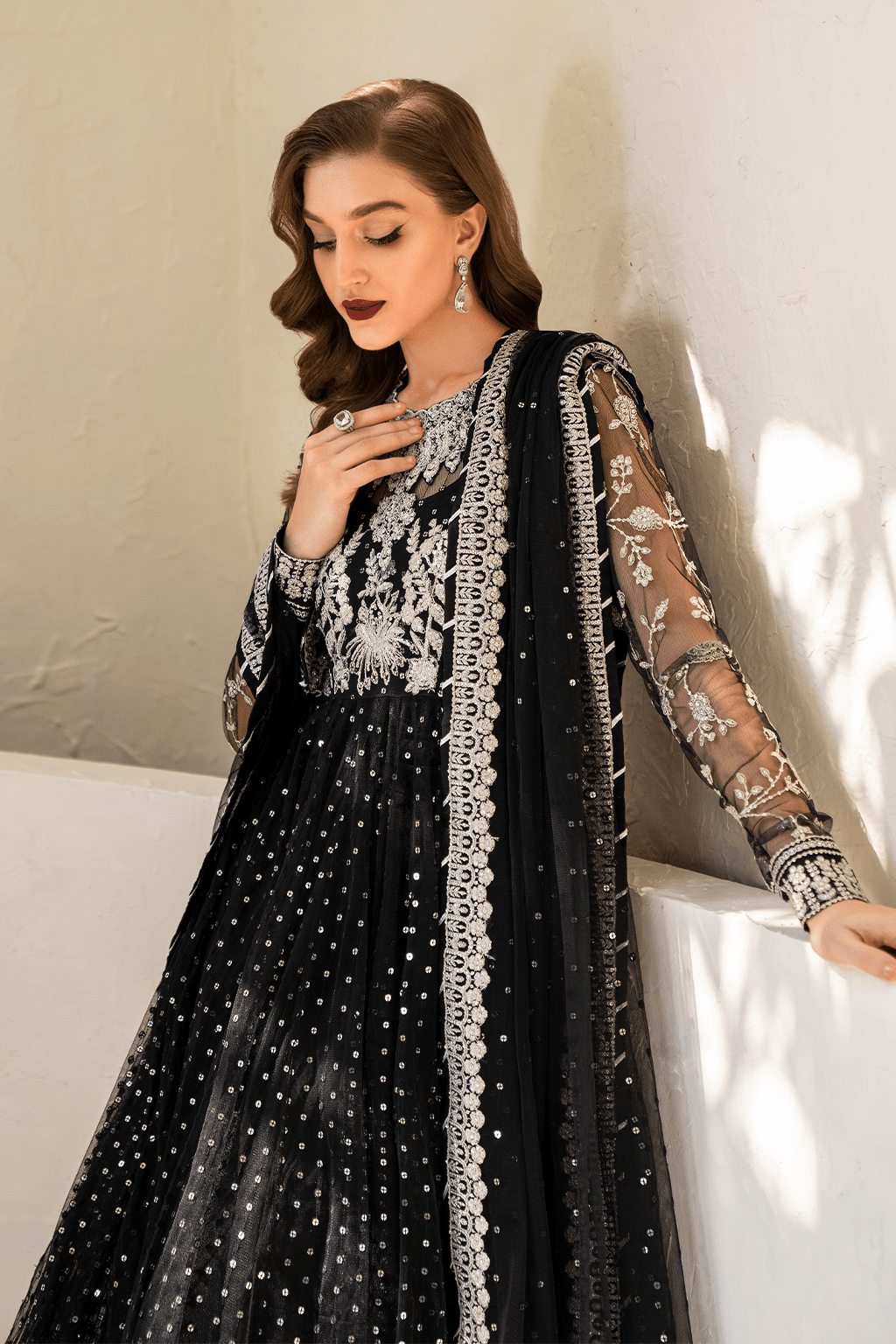 IZNIK | Chinon Chiffon '24 | CC-50 Embroidered Net Unstitched - Aarzu
