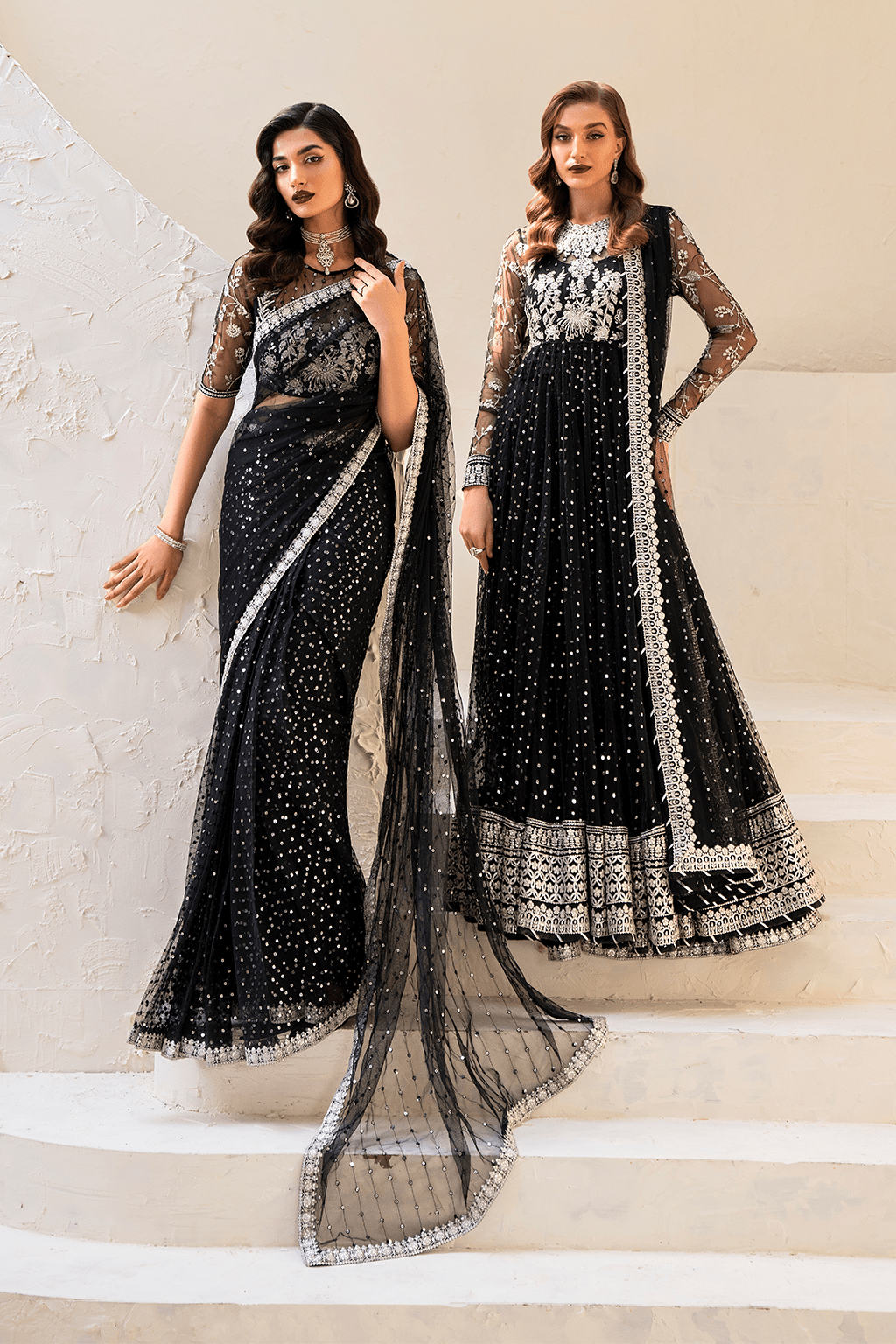 IZNIK | Chinon Chiffon '24 | CC-50 Embroidered Net Unstitched - Aarzu