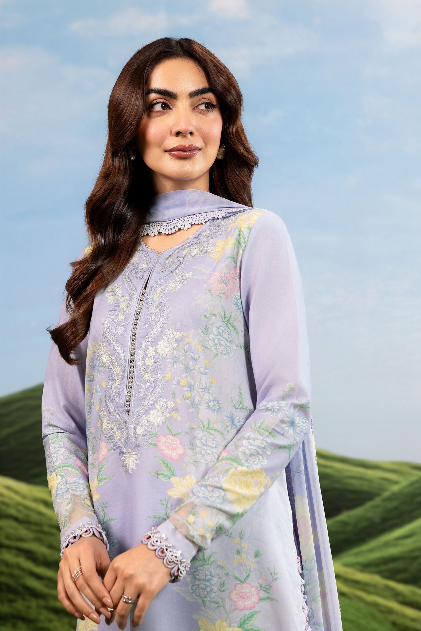 MARIA.B | M.BASICS Dreamscape Lawn Unstitched - 11B - Aarzu