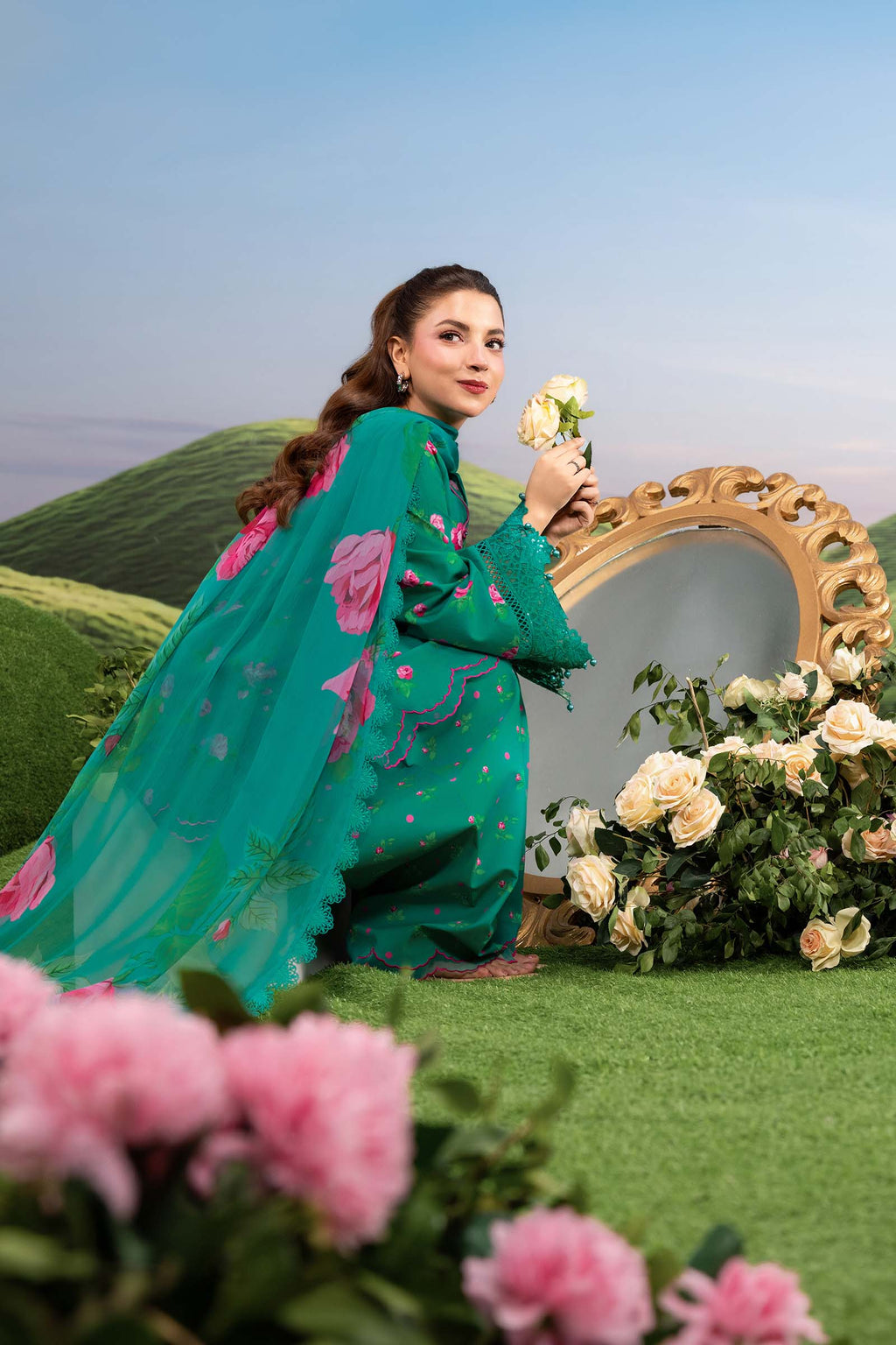 MARIA.B | M.BASICS Dreamscape Lawn Unstitched - 9A - Aarzu