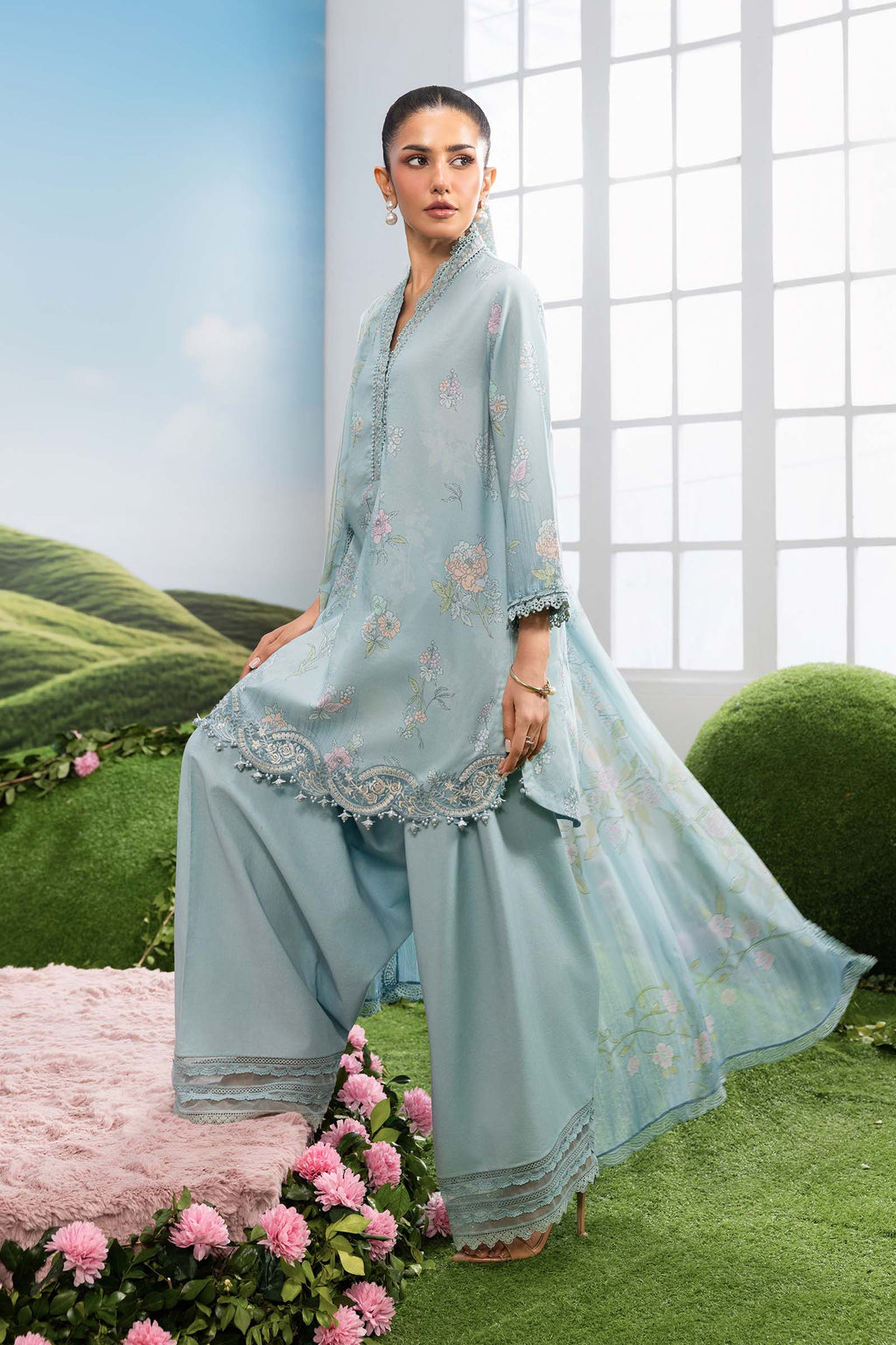 MARIA.B | M.BASICS Dreamscape Lawn Unstitched - 2B - Aarzu