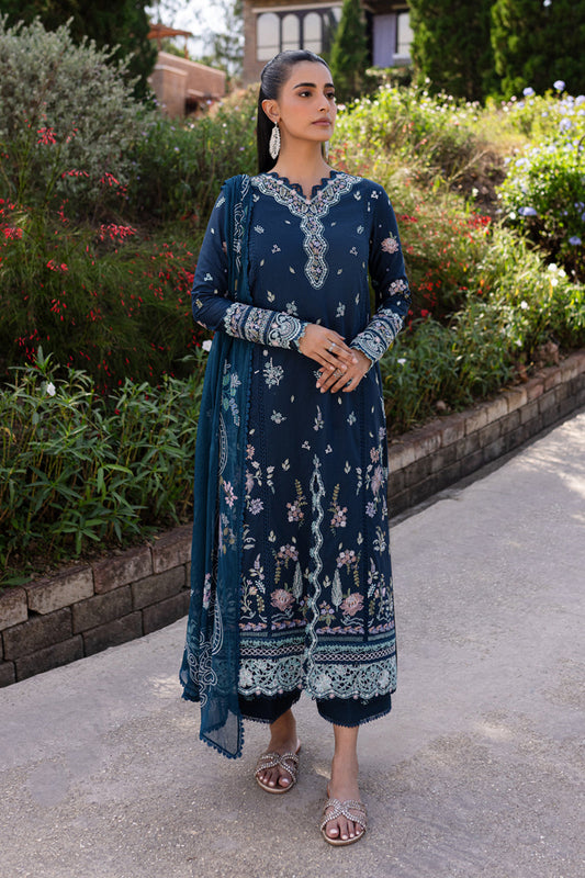 QALAMKAR : QLine Lawn 2025 - Bleu-QM-01 Unstitched