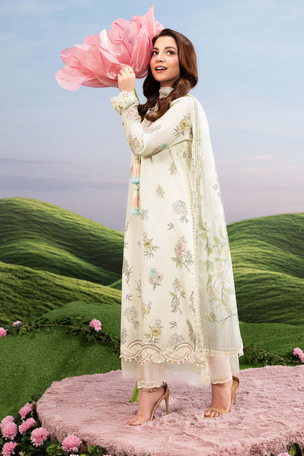 MARIA.B | M.BASICS Dreamscape Lawn Unstitched - 2A - Aarzu