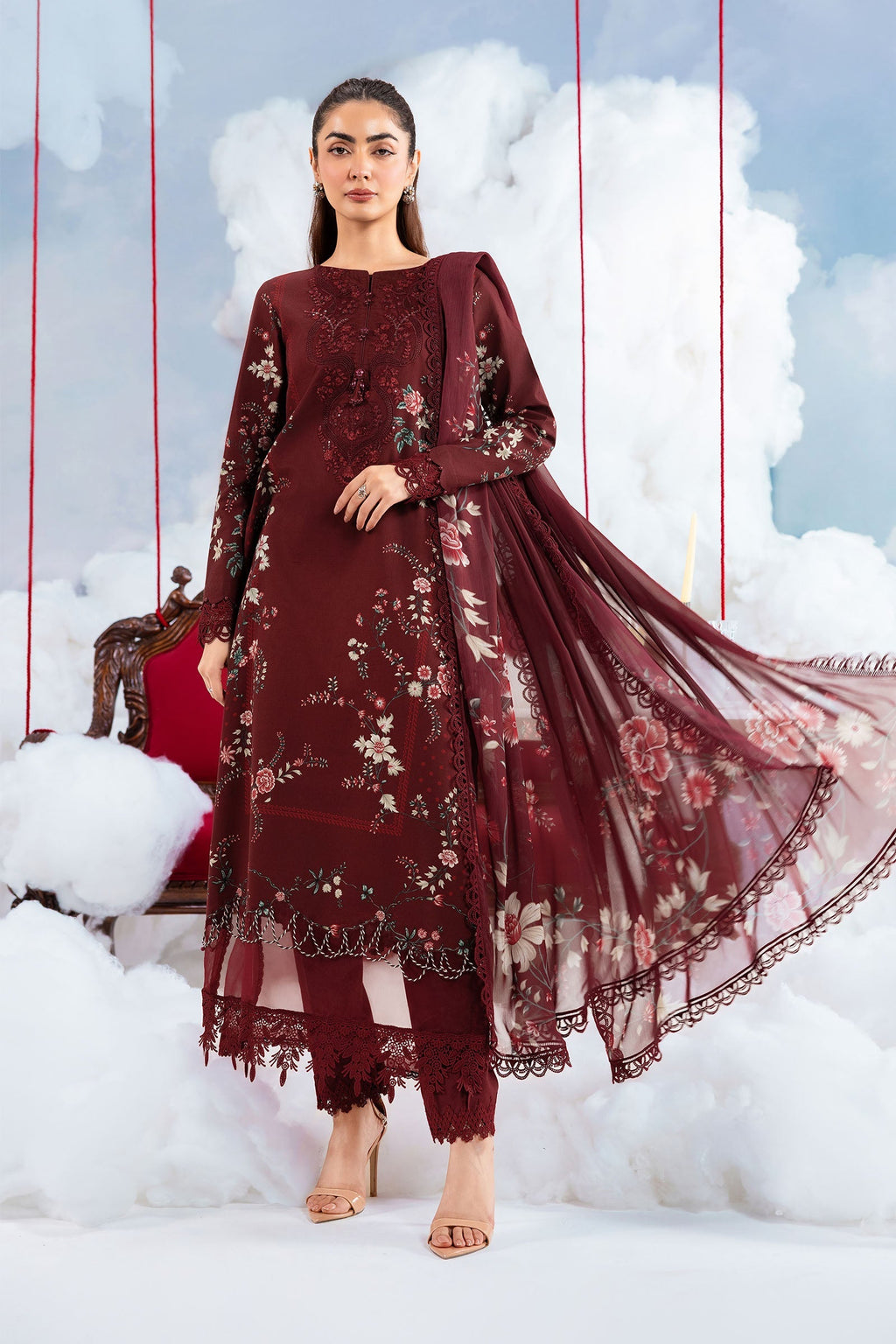 MARIA.B | M.BASICS Dreamscape Lawn Unstitched - 7A - Aarzu