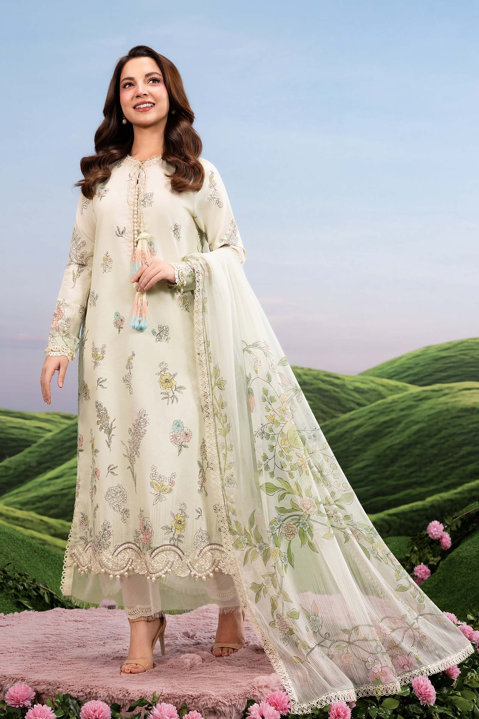 MARIA.B | M.BASICS Dreamscape Lawn Unstitched - 2A - Aarzu