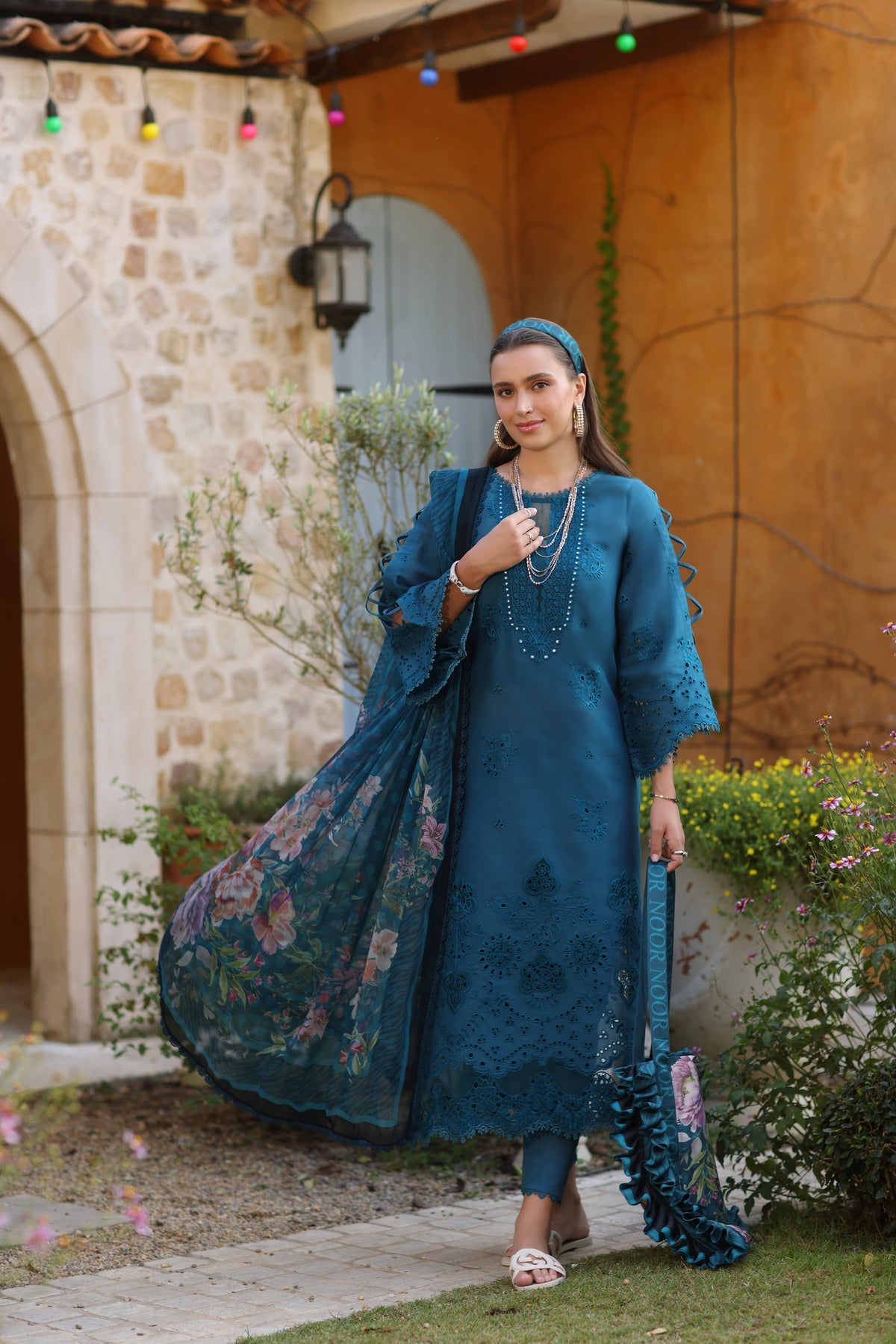 NOOR by Sadia Asad : Luxe Chikankaari 2025-D8-B  Unstitched Lawn