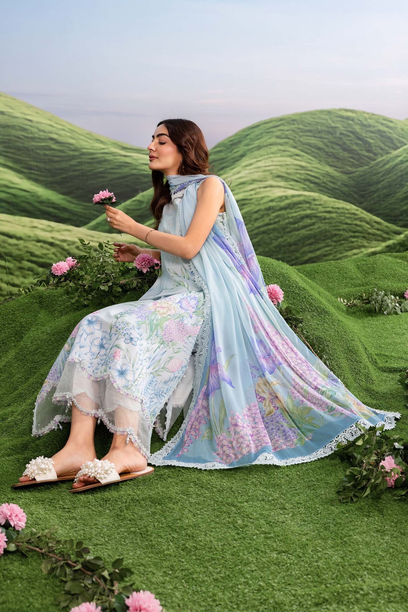 MARIA.B | M.BASICS Dreamscape Lawn Unstitched - 10A - Aarzu